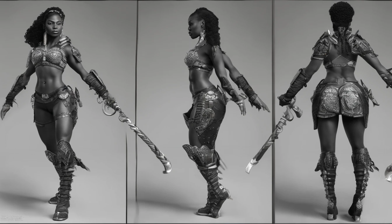 uma mulher com uma roupa preta e um tigre, mulheres guerreiras musculosas, A leoa preta lisa, Rainha da Selva, Wakanda, epic 3 d oshun, Fundo Wakanda, mulher forte, pele negra!!!, pele escura deusa feminina do amor, pantera negra, Warrior Woman, amazon warrior, posando para uma luta intrincada, trending in cgsociety