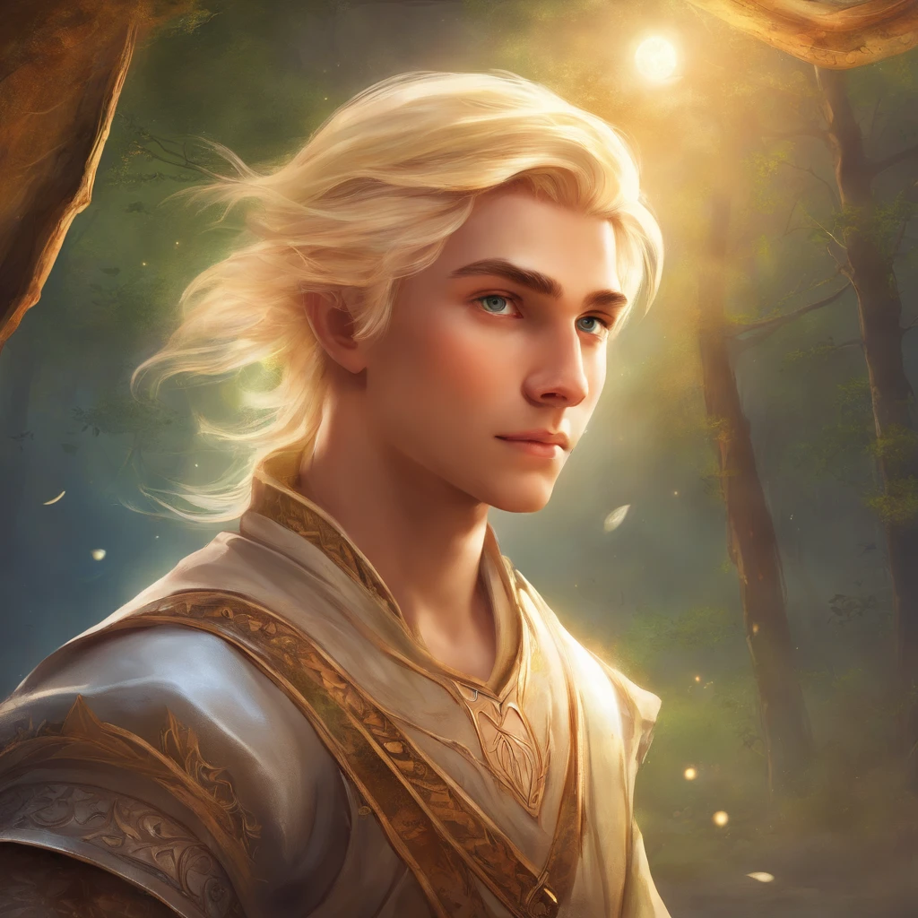 realistic medieval blonde villager boy