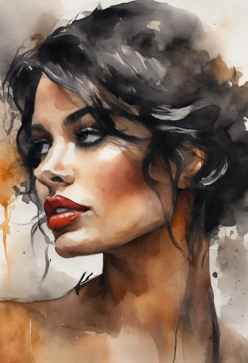La mejor calidad, Obras de maestros, A high resolution, 1 cinta, chico super guapo, Super cute eye, super beautiful hair，Looks de moda，Sexy y encantador，burst of color，black dyed hair，Alfileres grandes para el cabello，Cuerpo inteiroesbian，agachado;,鎖骨，posando en un，portada de revista