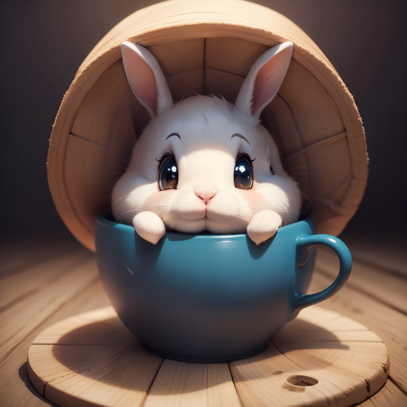 Real rabbits,Cartoon image,Big cap,adolable,ssmile,frontage