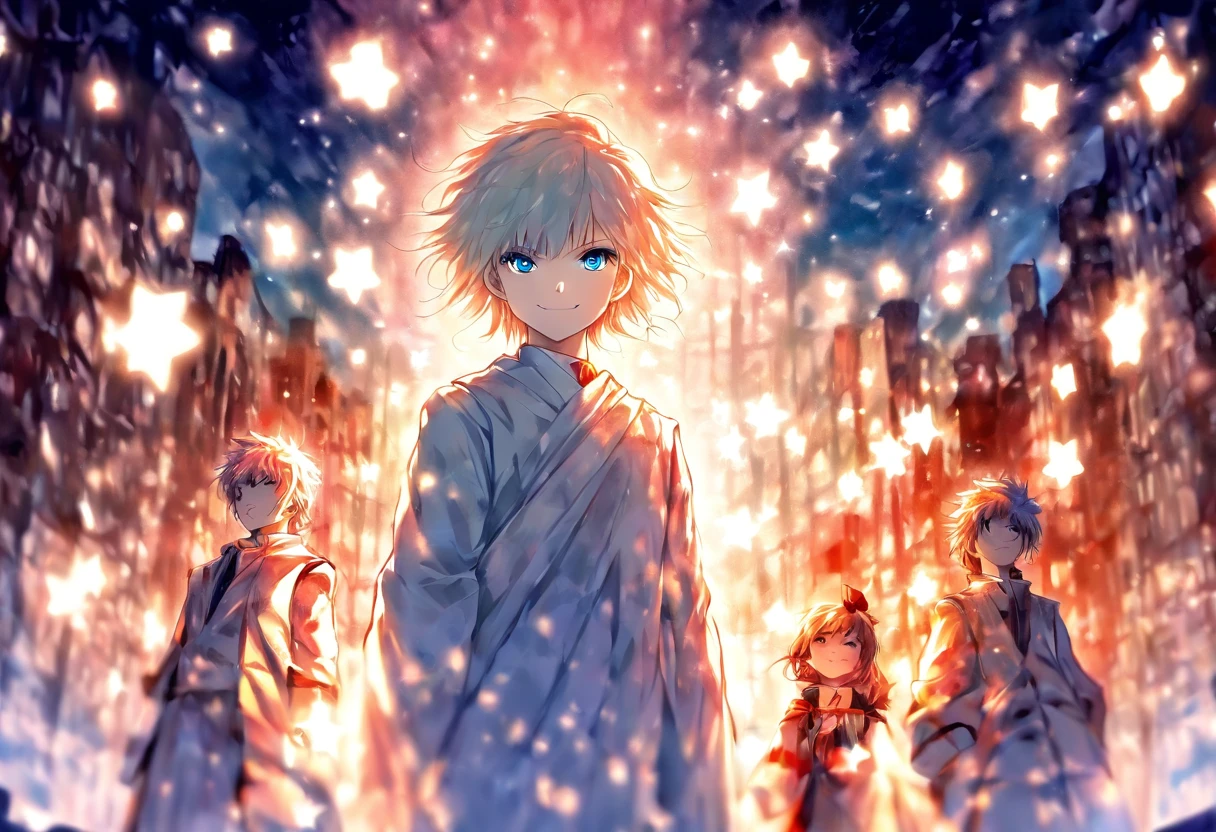 (white backgrounid:2)、Smiling children、watercolor paiting