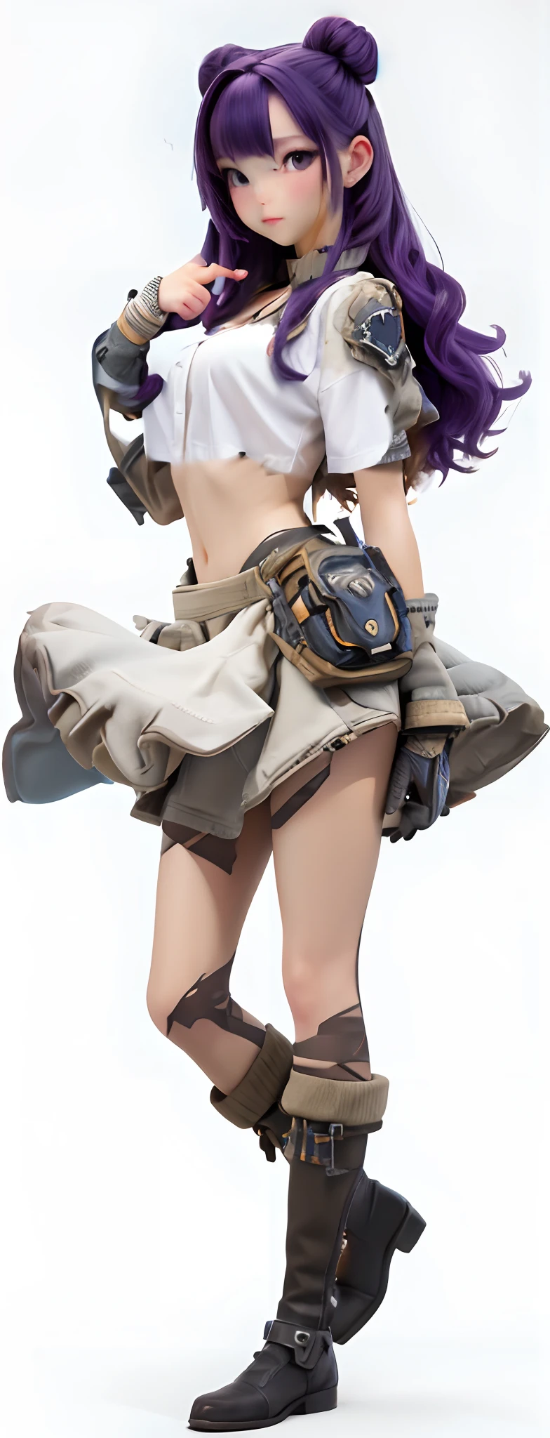 Long hair, purple hair