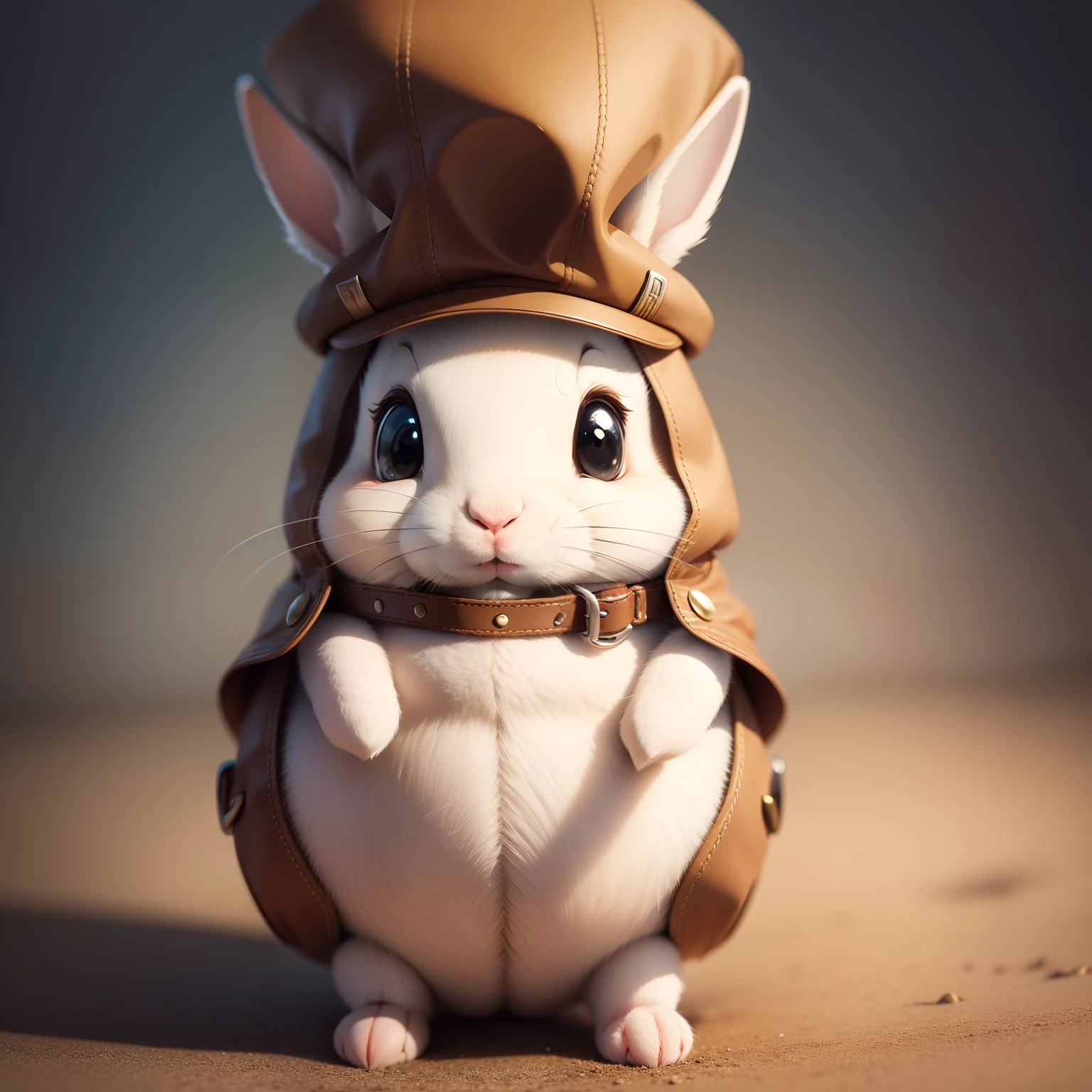 Real rabbits,Cartoon image,Big cap,adolable,ssmile,frontage