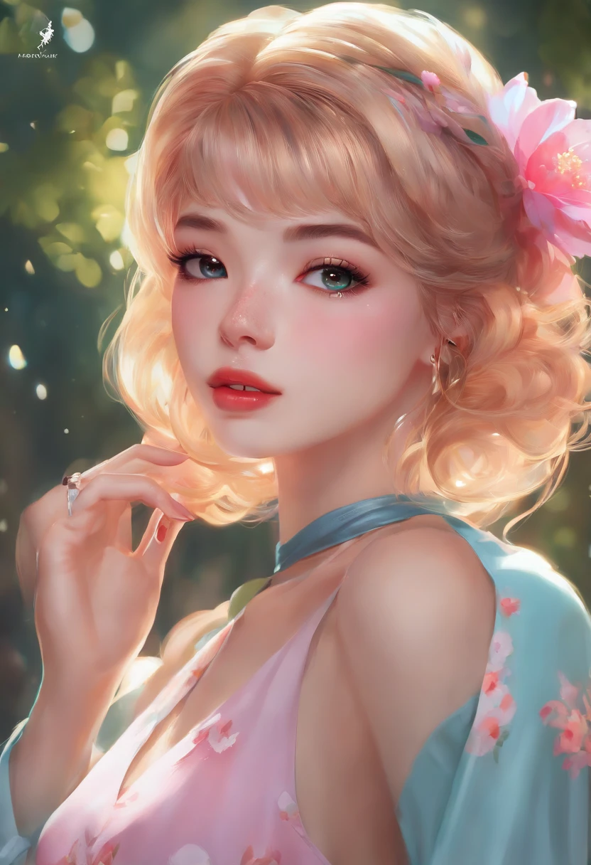 ((ultra detailed)),((Bright eyes)), (Detailed eyes) , 8k, blink blink, (The Little Faux Freckles Makeupgirl), ((realistic skin)), ((focus detailed 2 straps on the shoulders of dress)) , ((shiny facial skin)), with colorful hair and a colorful dress, rossdraws pastel vibrant, rossdraws cartoon vibrant, style anime 8k, beautiful portrait, artgerm colorful!!!, ! dream artgerm, beautiful anime girl, styled digital art, art wallpaper 8k, digital art, extremely detailed artgerm,