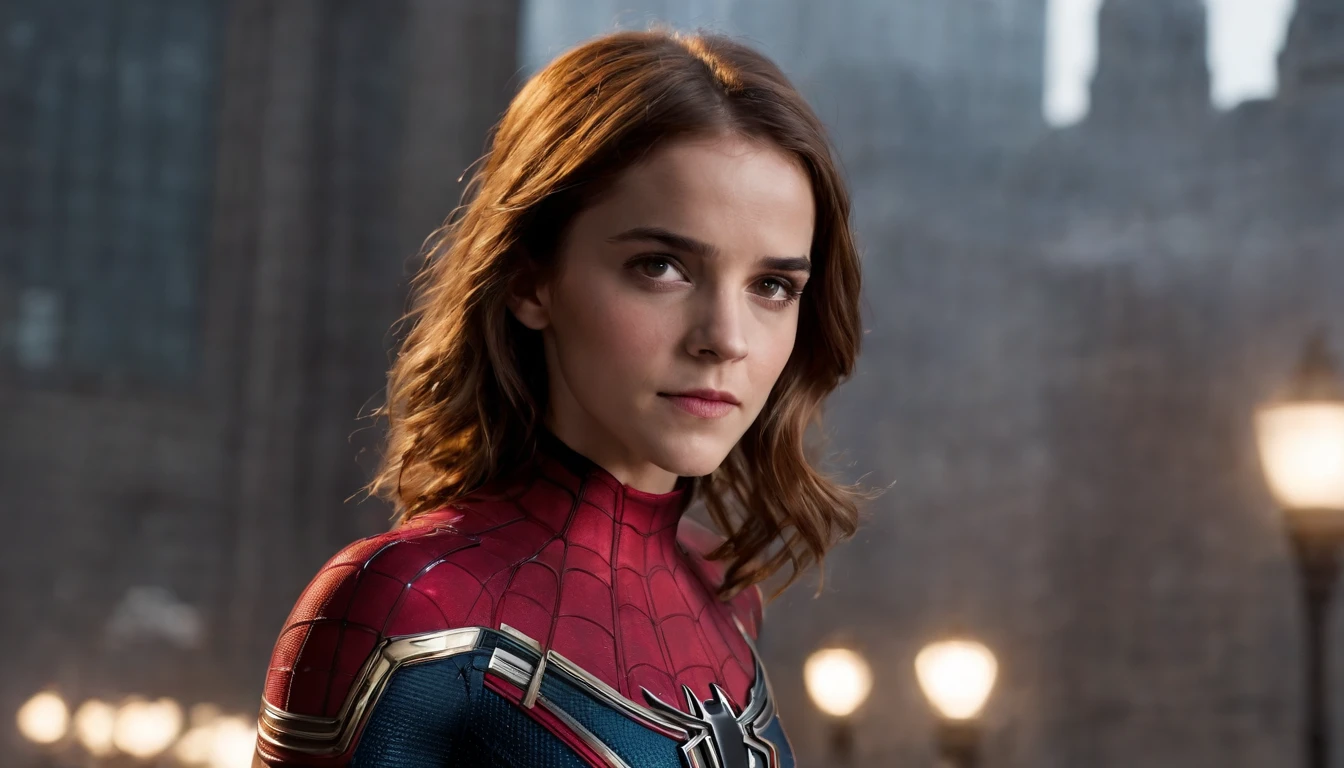 a woman on a spider - man suit standing on a ledge, ( ( Mulher-Aranha ) ), Mulher Aranha, Emma Watson como Homem-Aranha, Mulher-Aranha!!!!!, Mulher-Aranha!!, Mila Jovovich como Mulher-Aranha, Lara Croft como Mulher-Aranha, sem texto, Personagem da Marvel, Maria Jane, foto de retrato, Fanart, Emma Watson como Homem Gigante --auto