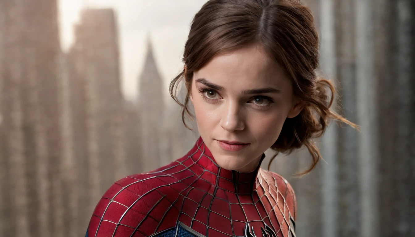 a woman on a spider - man suit standing on a ledge, ( ( Mulher-Aranha ) ), Mulher Aranha, Emma Watson como Homem-Aranha, Mulher-Aranha!!!!!, Mulher-Aranha!!, Mila Jovovich como Mulher-Aranha, Lara Croft como Mulher-Aranha, sem texto, Personagem da Marvel, Maria Jane, foto de retrato, Fanart, Emma Watson como Homem Gigante --auto