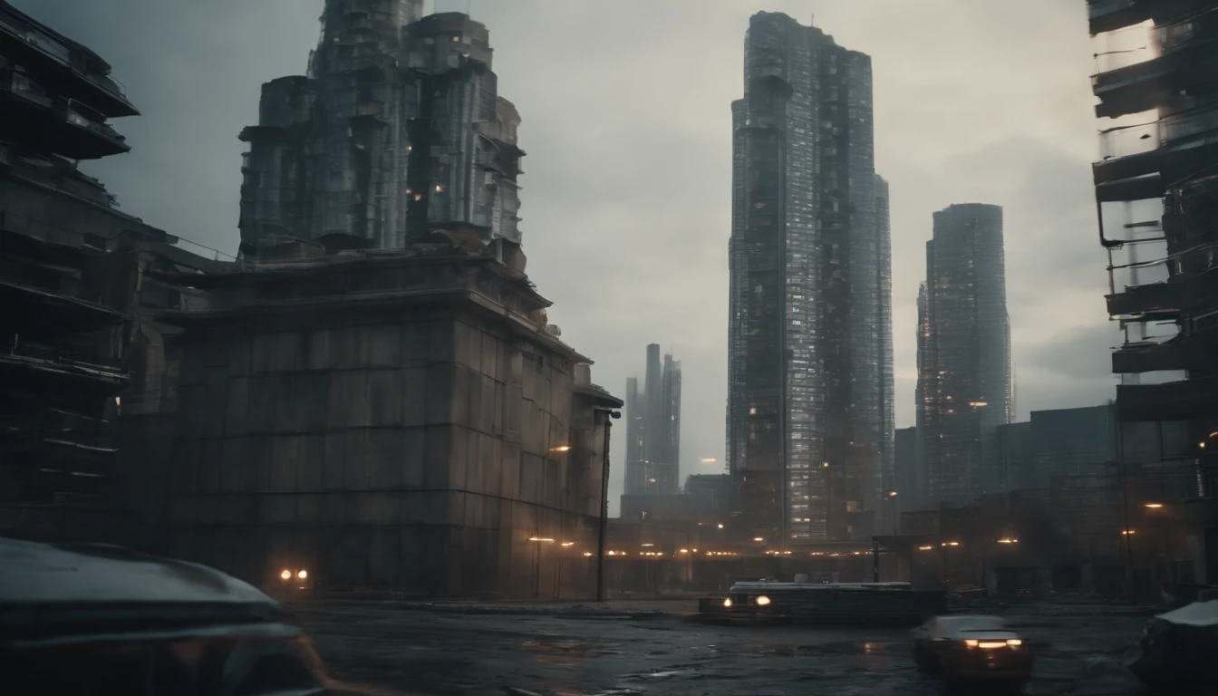A dystopian futuristic city inhabited only by men with a lot of brutalist architecture, 8k, Foto RAW