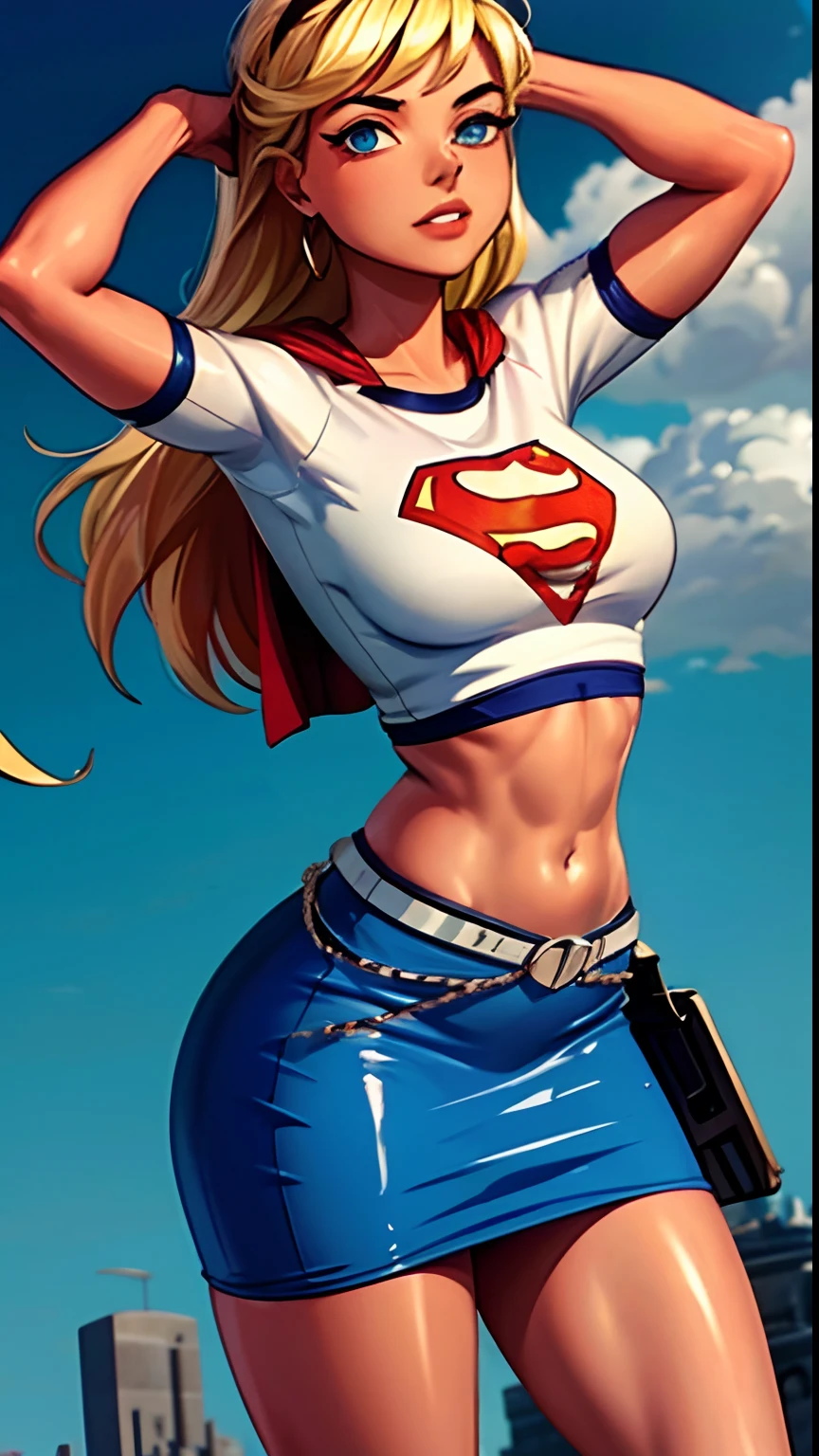 (tiro de cowboy), sfw, (obra-prima), (melhor qualidade: 1.0), (ultra highres: 1.0), olhos detalhados,
QUEBRAR
Supergirl, 1girl, cabelo loiro longo, no ar, voando
faixa de cabelo, \(branco\) crop top, mangas curtas, capa, blue pencil skirt, luvas, botas
QUEBRAR
(nuvens, cidade nas montanhas geradas, pose sensual, neve