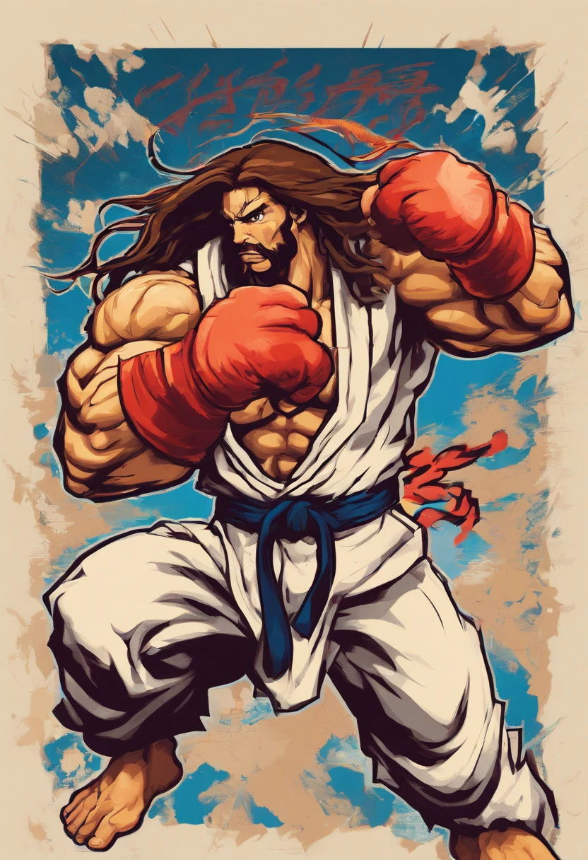 Jesus Christ as a street fighter, fighting game, character