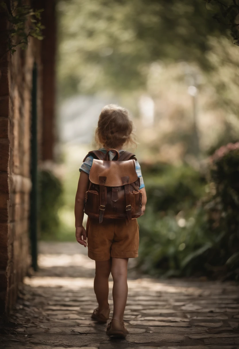 Realistic image of a girl wearing a backpack