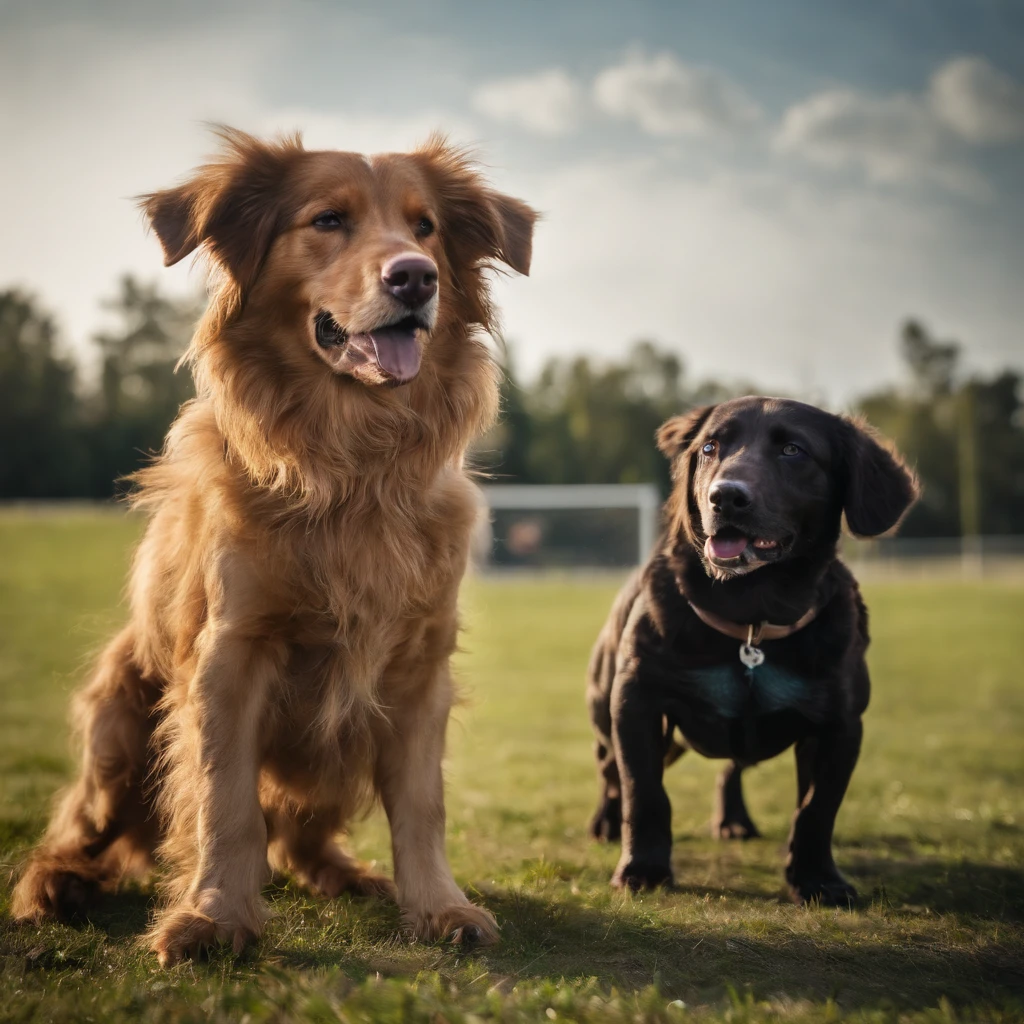 a spectacular animals sport photo in a dog soccer match, Professional photography, bokeh, natural lighting, canon lens, shot on dslr 64 megapixels sharp focus Professional photography, bokeh, natural lighting, canon lens, shot on dslr 64 megapixels sharp focus