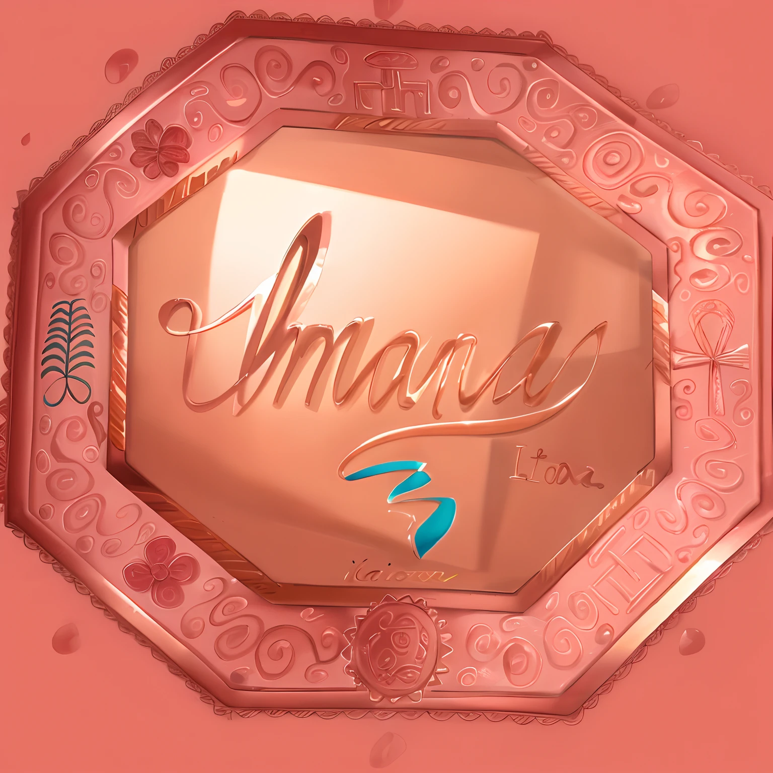 i want to a logo that look like rose gold and the name is "imana"