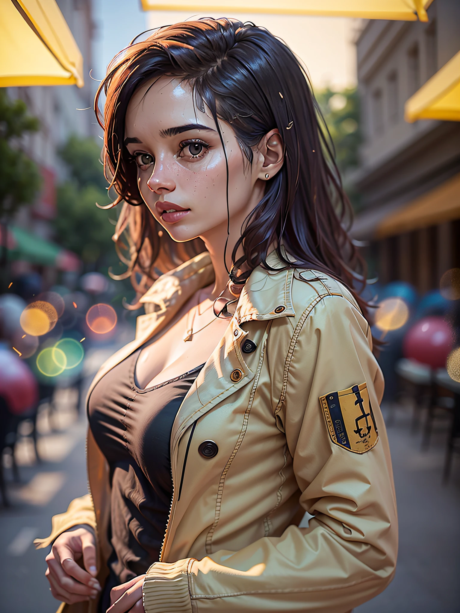 Female Warwick stalking through an ancient, ruined city, her fur adorned with gold and black accents, in the new Relic Hunter skin with crumbling buildings and mysterious glowing runes (having beautiful breasts: 1.33), (no having clothes: 1.77).