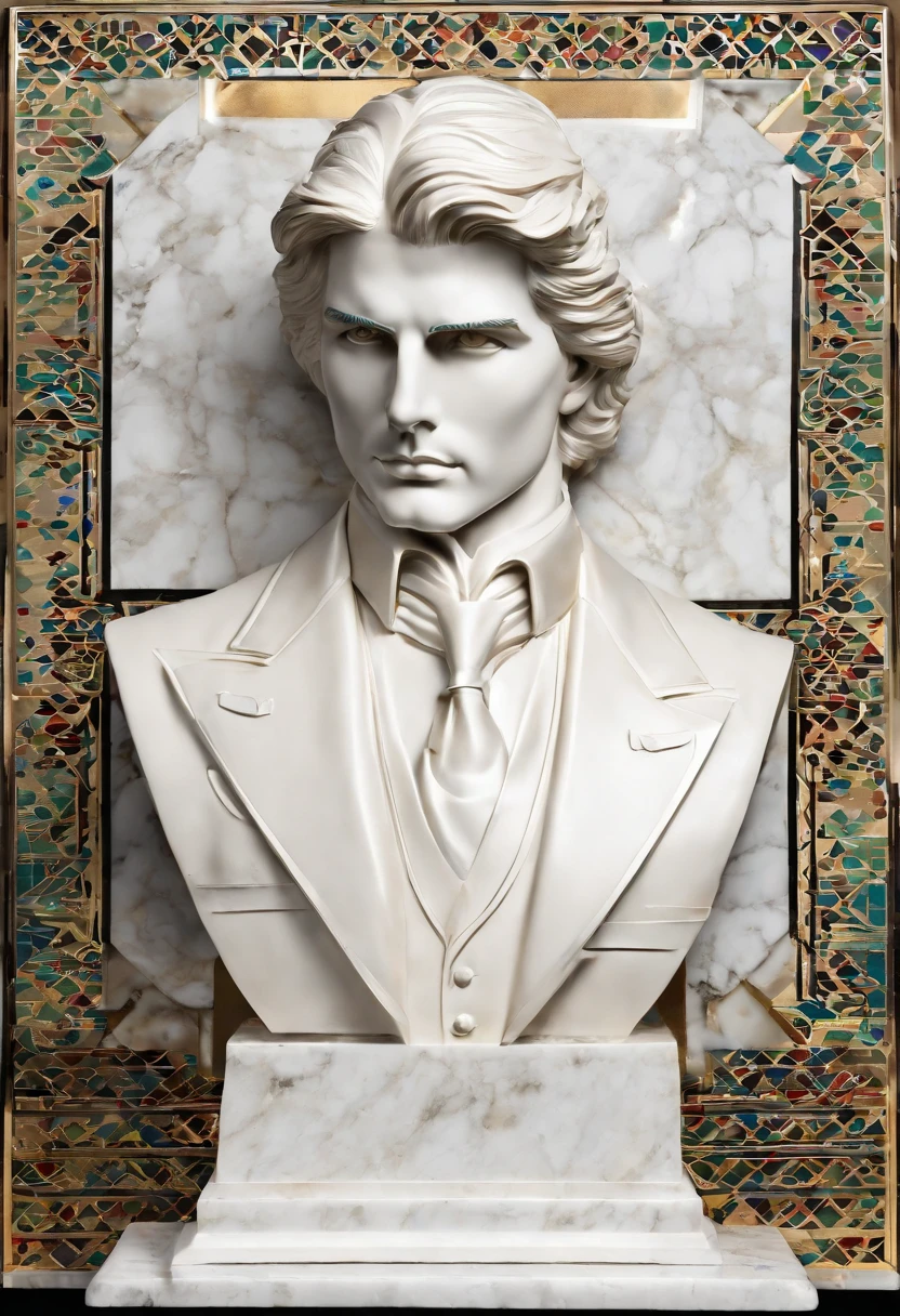 White tom cruise bust marble statue