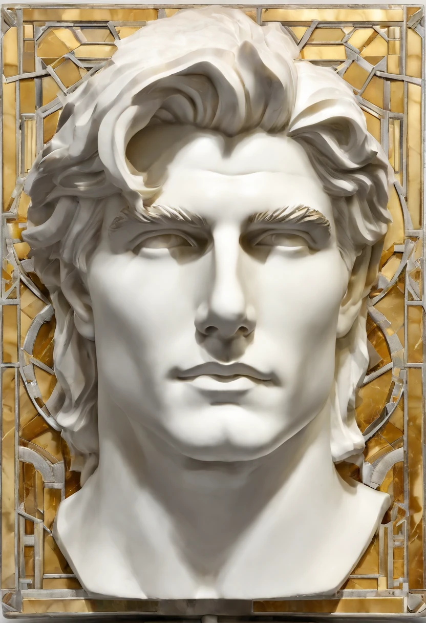 White tom cruise bust marble statue
