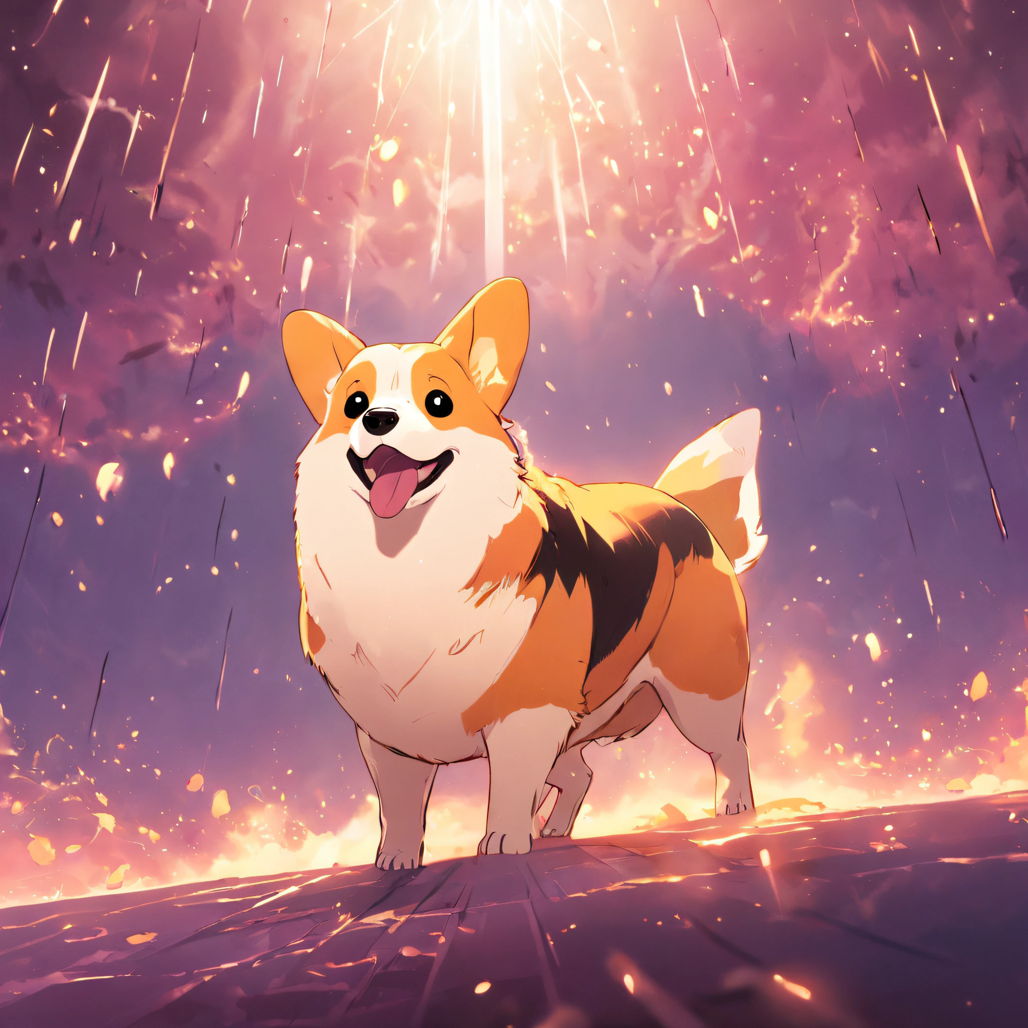 Corgi Chinese illustration movie lighting effects