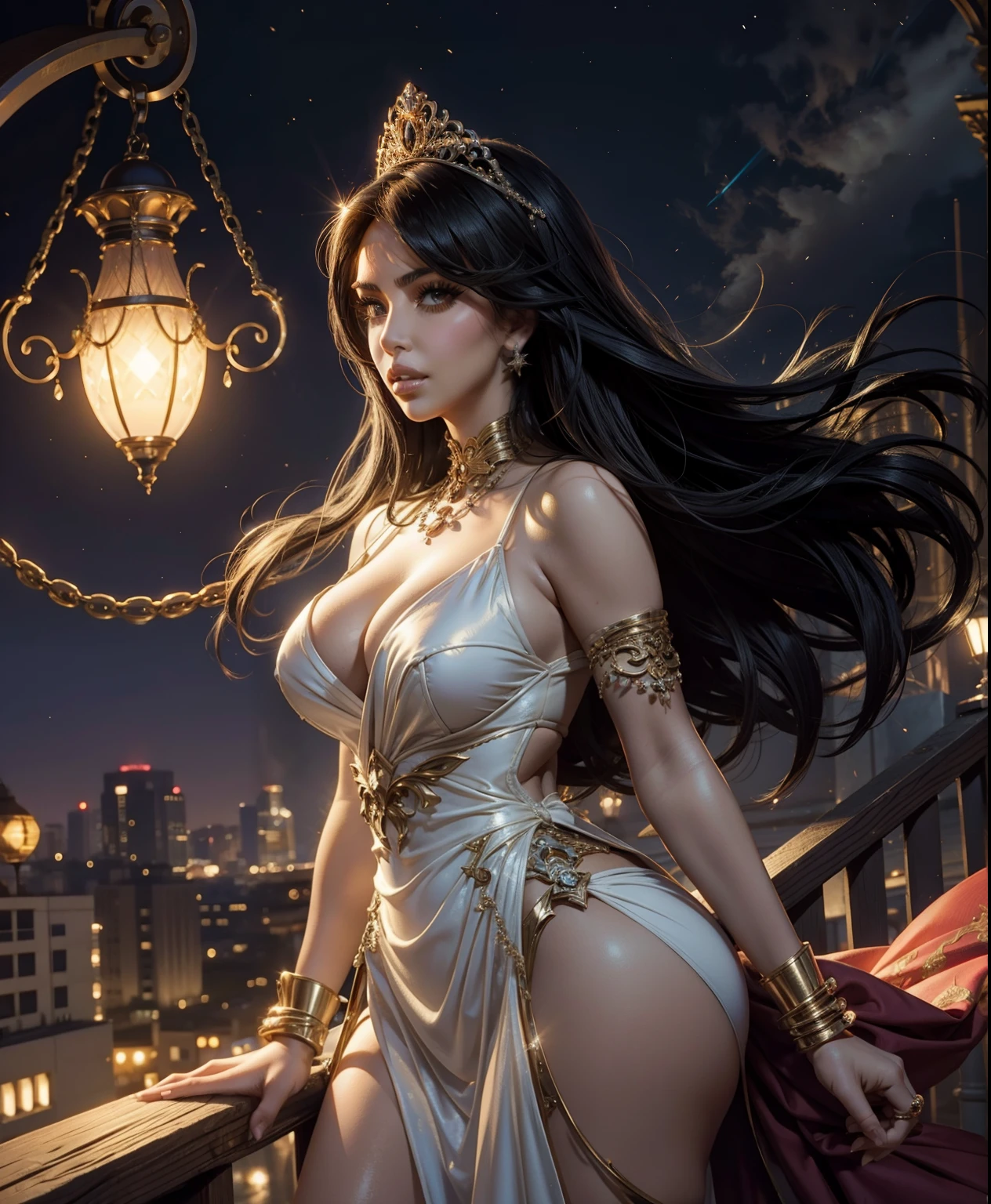 Kim Kardashian as a studio gibli princess.