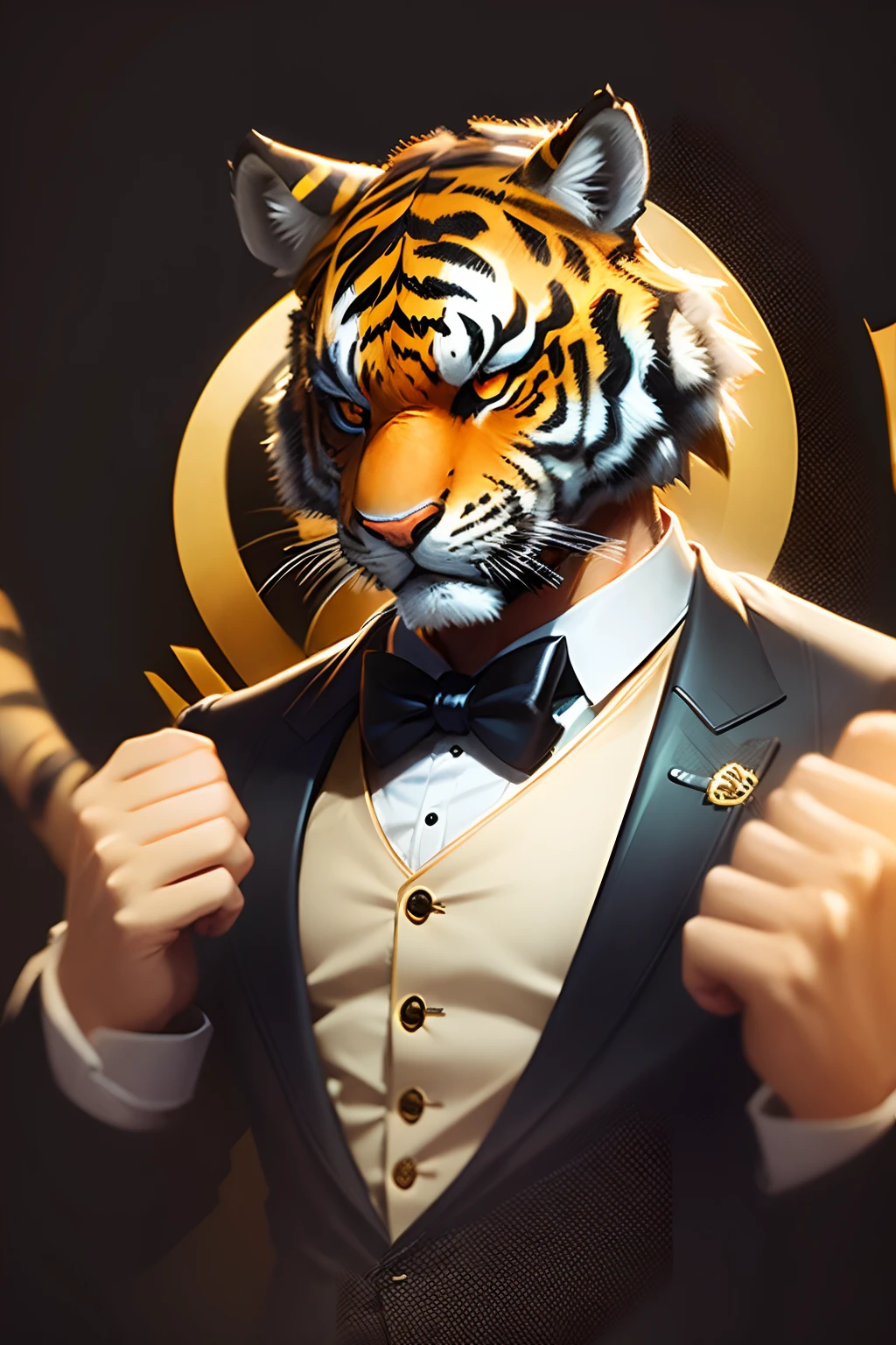 well dressed character
 tiger head