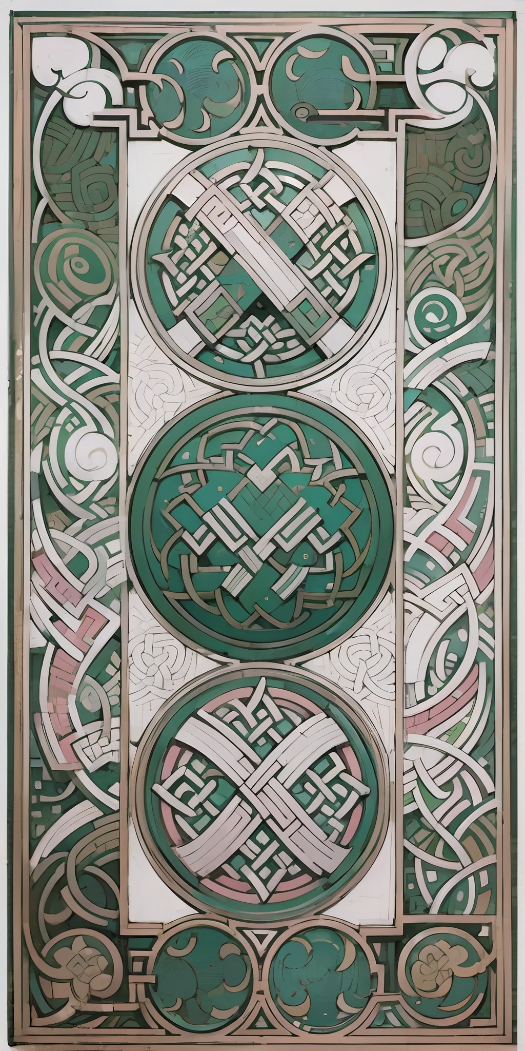 (Cloisonnism:1.2), White background ,Irish elements, Celtic knots, reasonable design, Clear lines, (lineart, monochrome) --auto --s2
