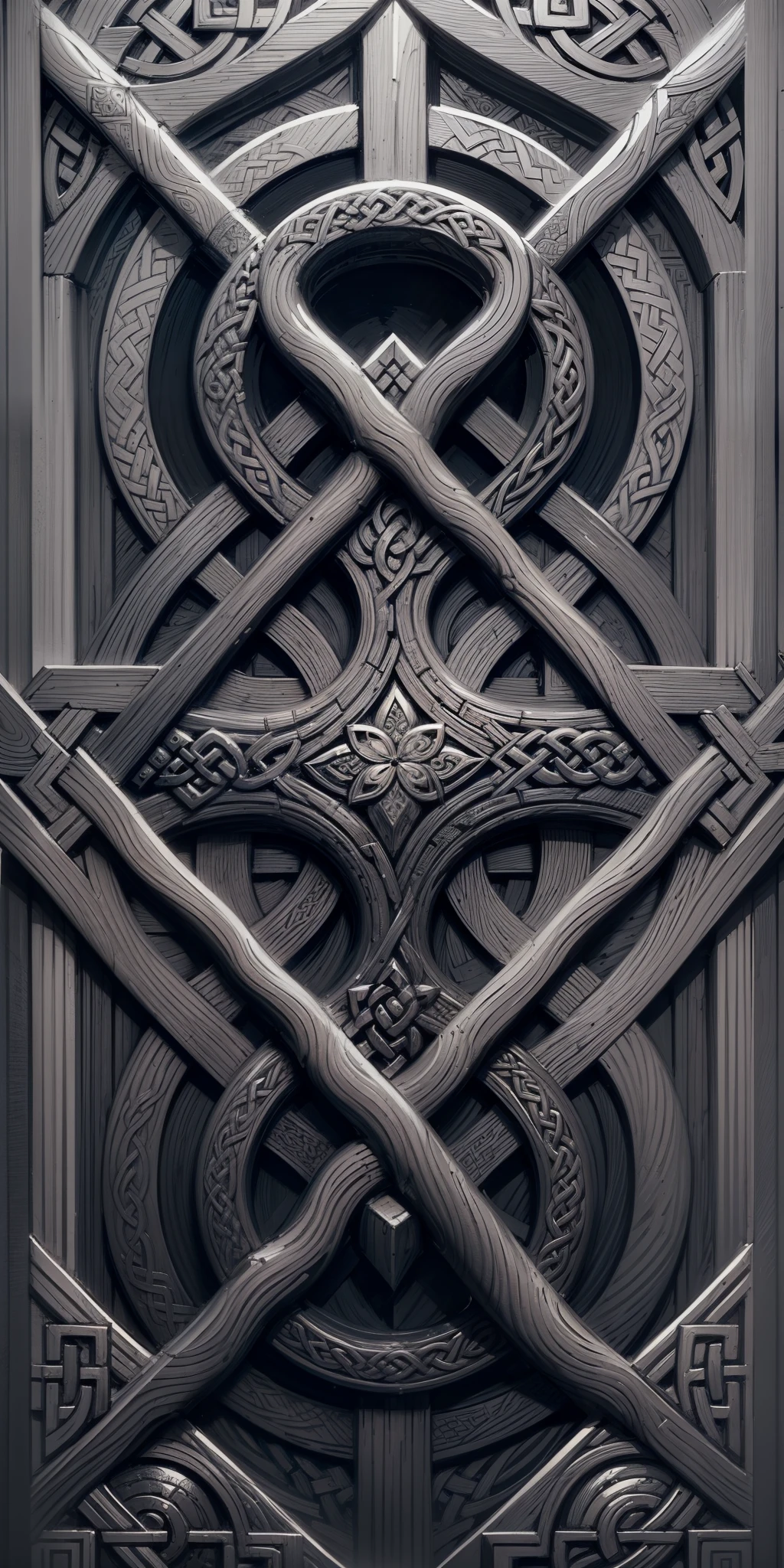 (Cloisonnism:1.2), White background ,Celtic elements, Celtic knots, reasonable design, Clear lines, {lineart, monochrome}, gray scale --auto --s2