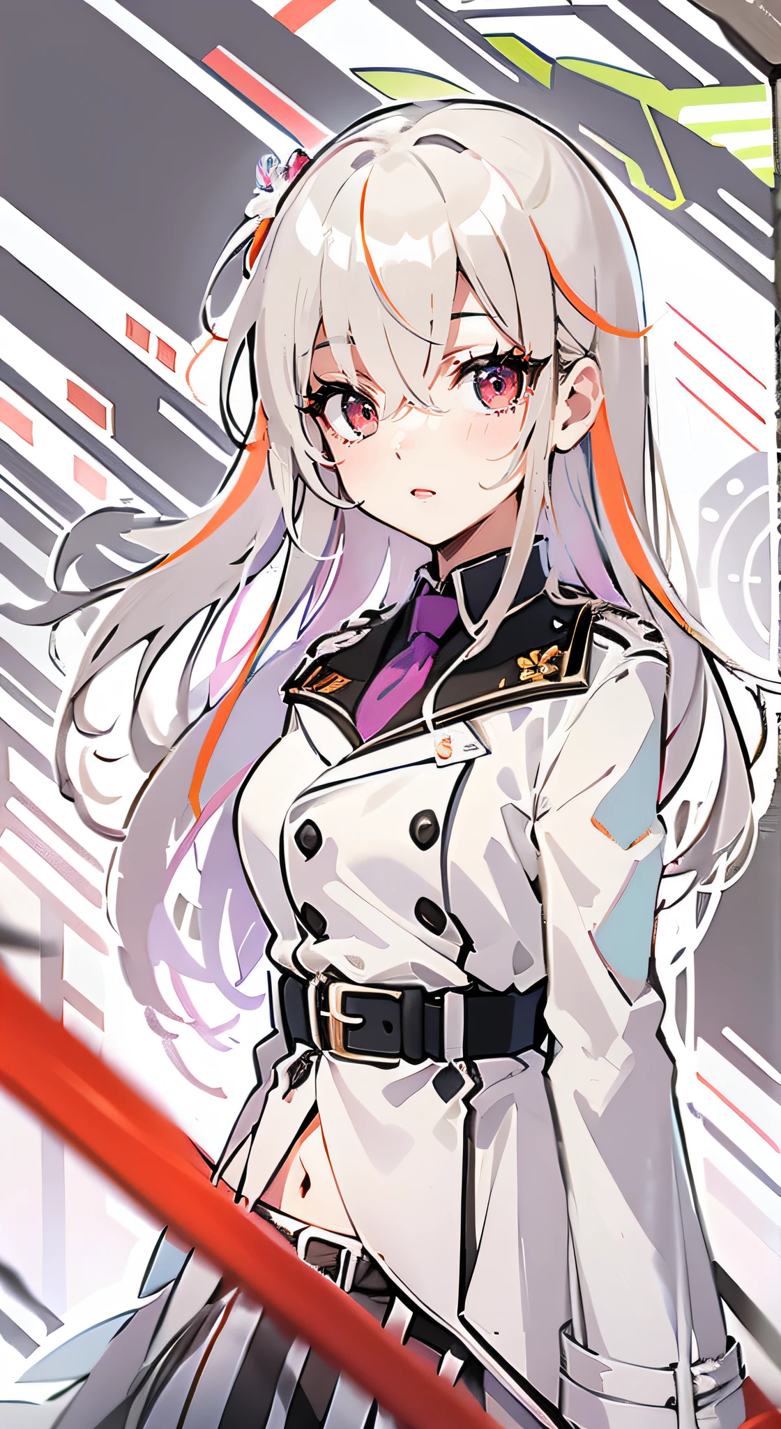 Standard two-dimensional girly face,red color eyes