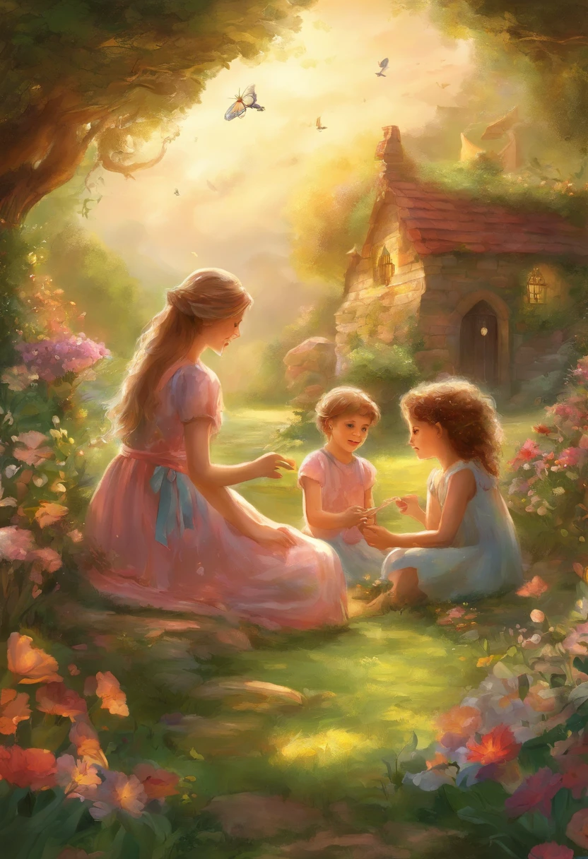 best quality, ultra-detalhado, piece of master, high resolution, papel de parede 8k, best quality, High,
((One family)) One family, Pai. Mother and children, brincando em um jardim, Quick Hands, 5 dedos, Detailed hand, A family with happy children, brincando juntos, [corpo inteiro) , (rosto detalhado), olhos detalhados, iris detailed, Children playing happily in the garden with their parents