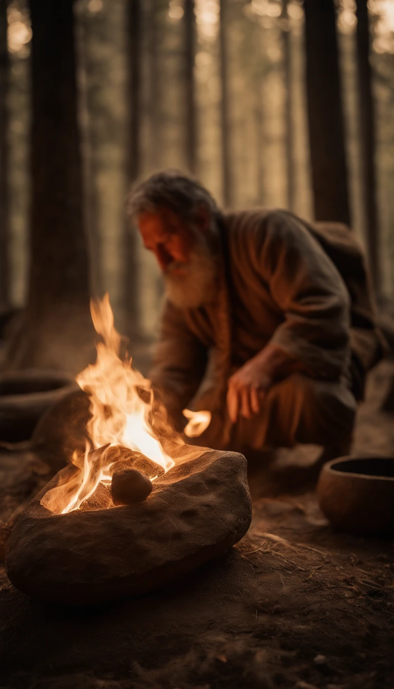 stone rubbing and other ancient techniques used by early humans to start fires.