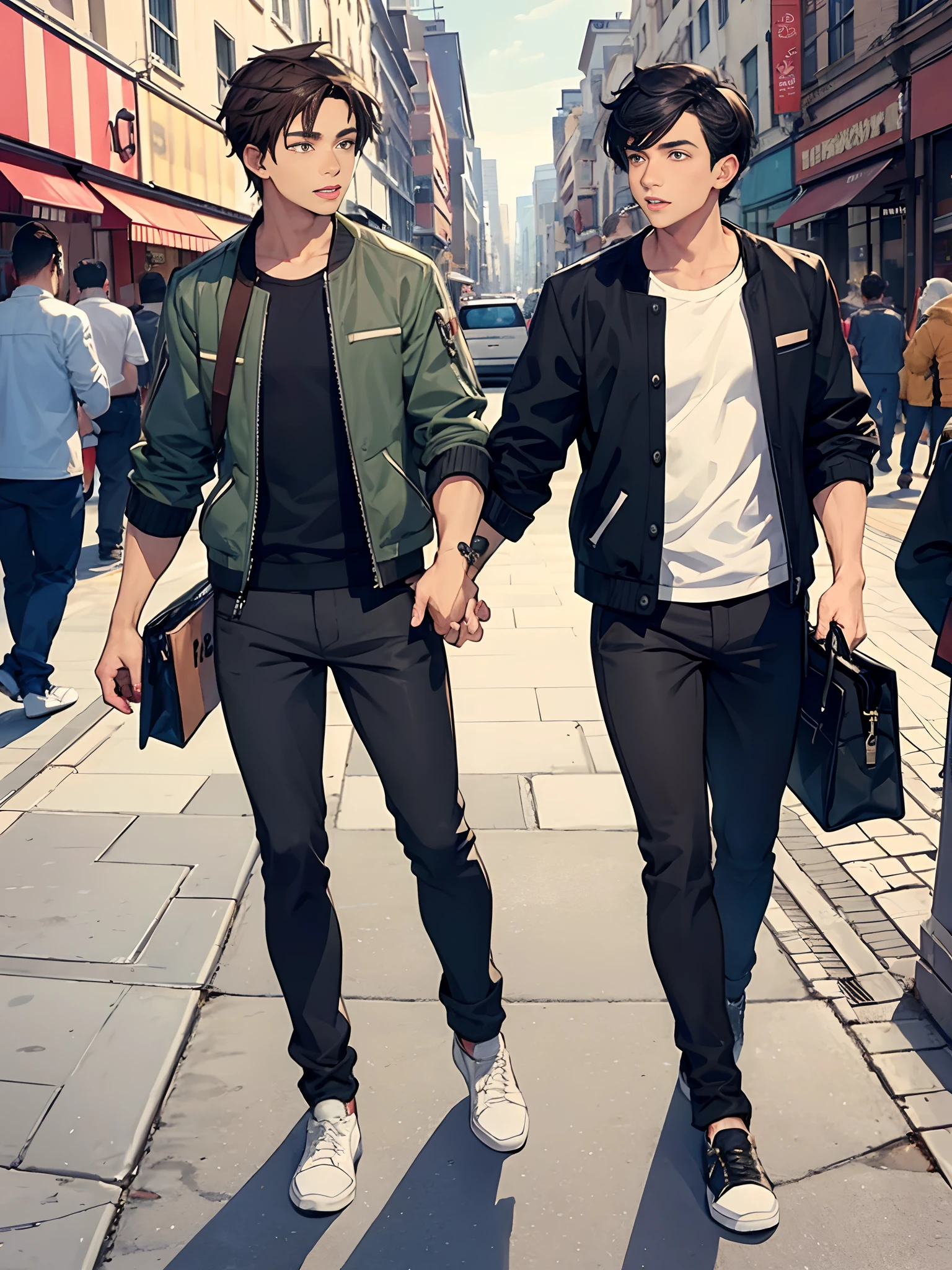 2male, jacket, pant, gay, gay male relationship,yaoi, city boy fasion style, wood, food,