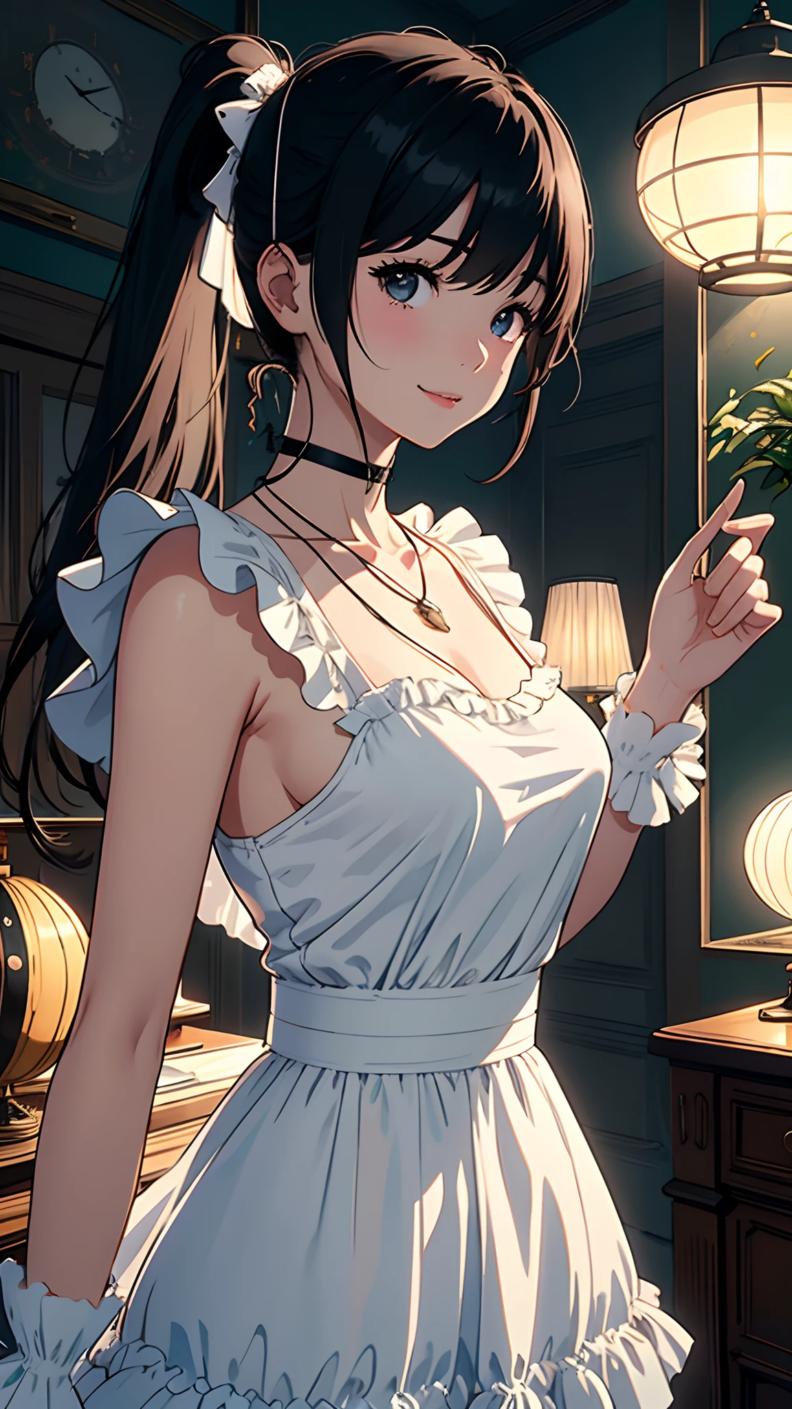 NAKED Apron、brown haired、Hairpin、cuisine、独奏、delicated face、Focus on the face、Plump breasts、Sunlight from the window、Embarrassed face