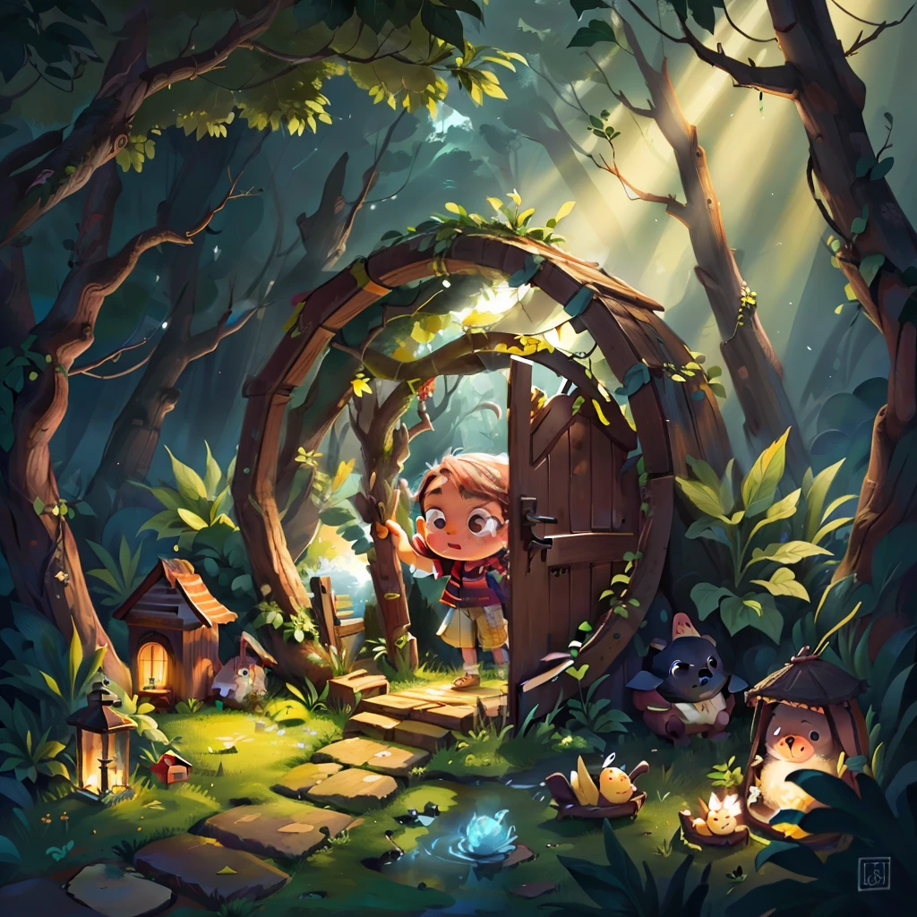 Uma porta de madeira