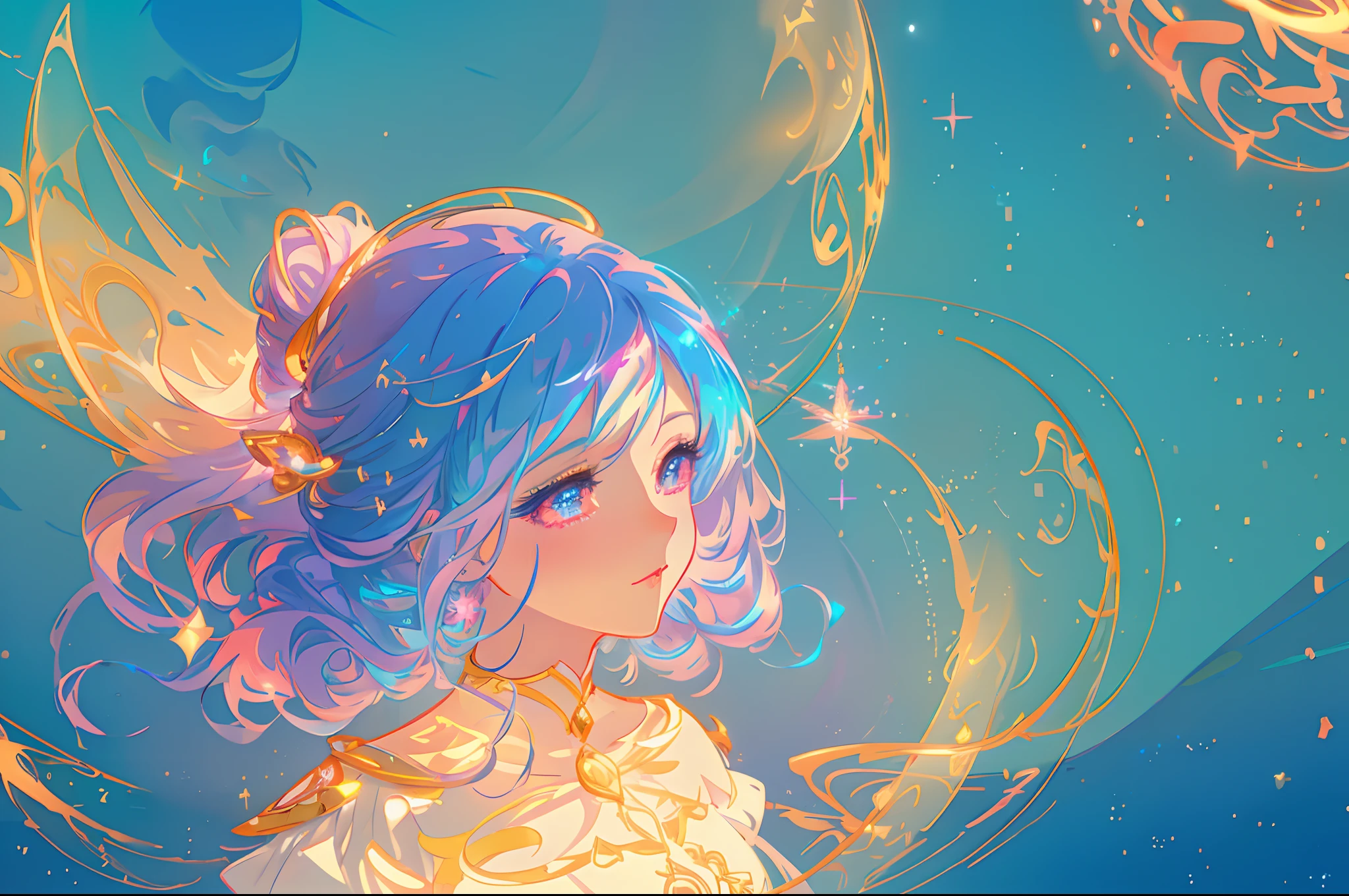 anime, princess flowing gown, glowing ethereal hair, anime girl with cosmic hair, beautiful young wind spirit, beautiful anime art style, beautiful digital illustration, inspired by Glen Keane, inspired by Lois van Baarle, disney art style, glowing aura around her, jen bartel, glowing lights, (masterpiece, best quality), sharp focus, 8k resolution, intricate detail, highly detailed, swirling lines of light, magical lights, whimsical, magical, fantasia background, pastel colors, beautiful girl, golden ratio, perfection, beautiful face, sparkling detailed eyes