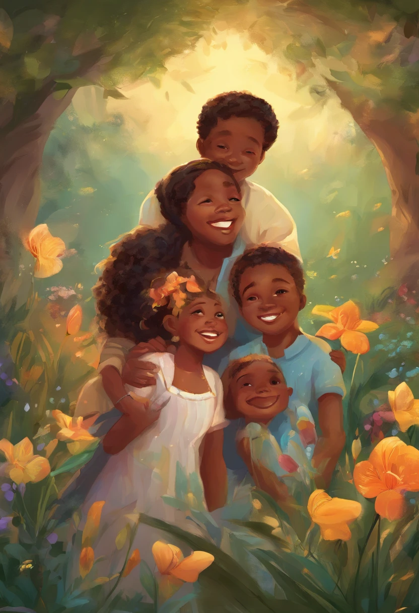 best quality, ultra-detalhado, piece of master, high resolution, papel de parede 8k, best quality, High,
((An African family)) An African family, preto, Pai. Mother and children, brincando em um jardim, Quick Hands, 5 dedos, Detailed hand, A family with happy children, brincando juntos, [corpo inteiro) , (rosto detalhado), olhos detalhados, iris detailed, Children playing happily in the garden with their parents