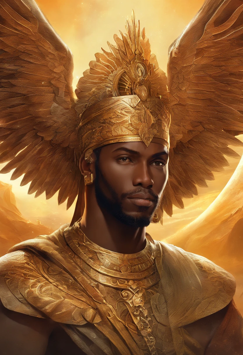 An 8K high-definition portrait of an African black man, anjo de 18 anos, de corpo inteiro, beleza do Deus Ebano, beleza de um deus, muito bonito ((Um homem africano negro, anjo)) A black angel man with several majestic wings, cabelos longos e cacheados, Deus do Mar, Deus do Oceano, Luthien, arte de deus, Deus da mitologia grega, Deus da Lua, Deus do amor e da paz, deus bonito, Mitologia do Deus da Terra, o deus Eros, Um retrato impressionante de um deus, Frank Kelly Freas, Estilo Karol Bak, ((beautiful face)), Ultra Definition, melhor qualidade, 32k ultra | | ||, Ultra HD | | |