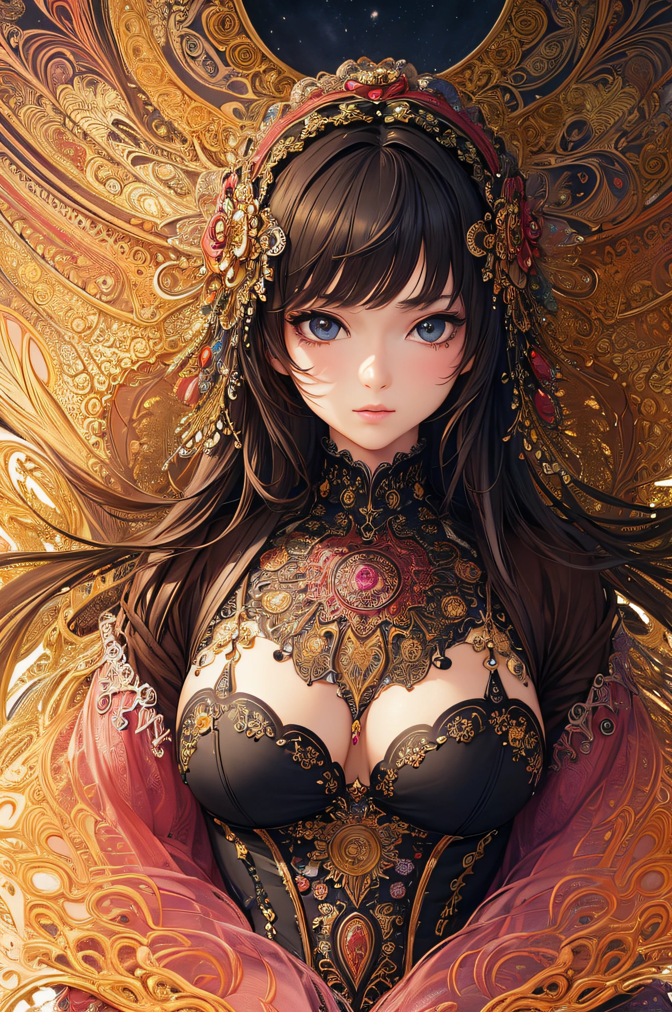 (masterpiece, top quality, best quality, official art, beautiful and aesthetic:1.2), (1girl:1.3), extreme detailed,(fractal art:1.3),colorful,highest detailed