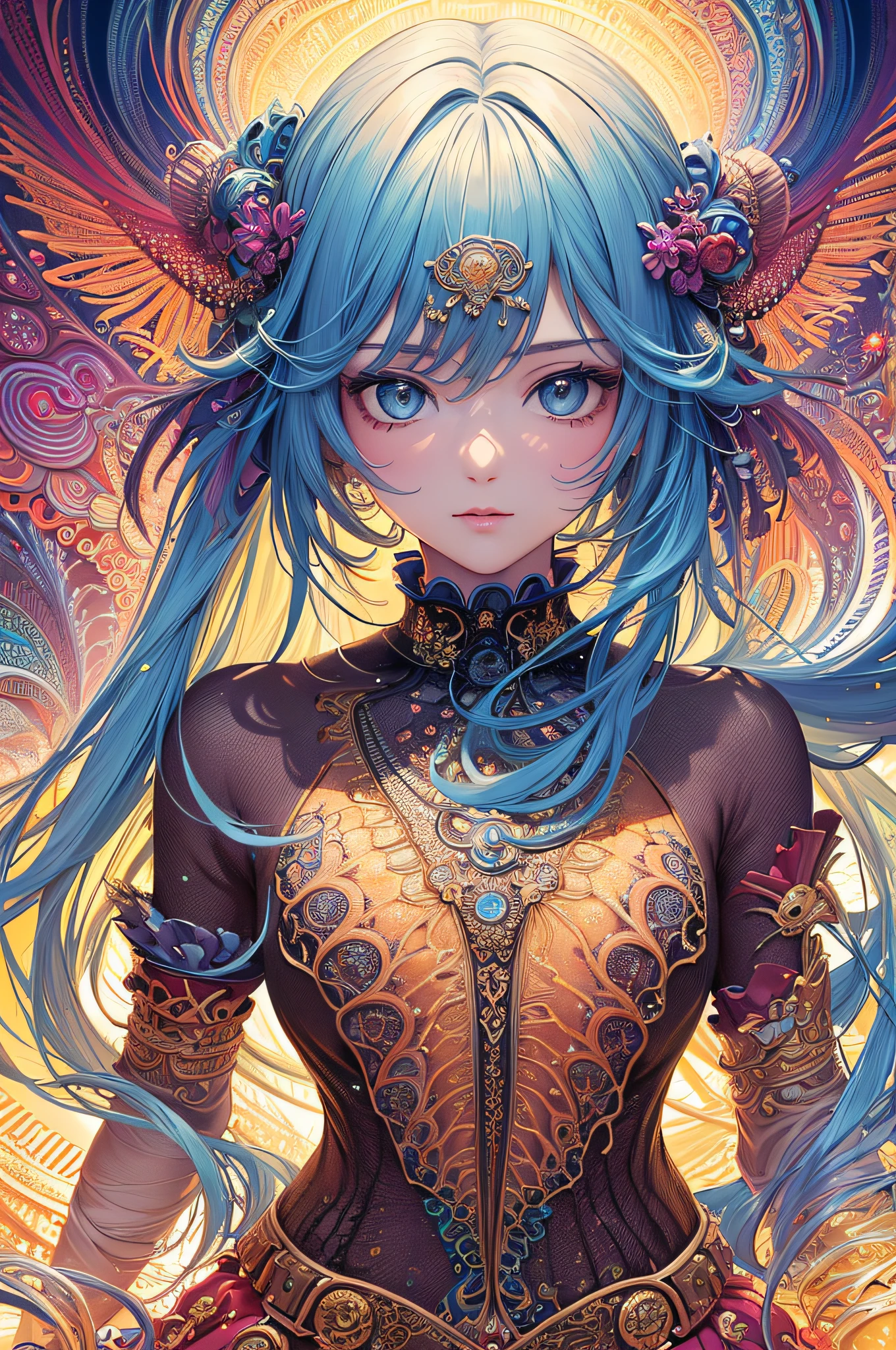 (masterpiece, top quality, best quality, official art, beautiful and aesthetic:1.2), (1girl:1.3), extreme detailed,(fractal art:1.3),colorful,highest detailed