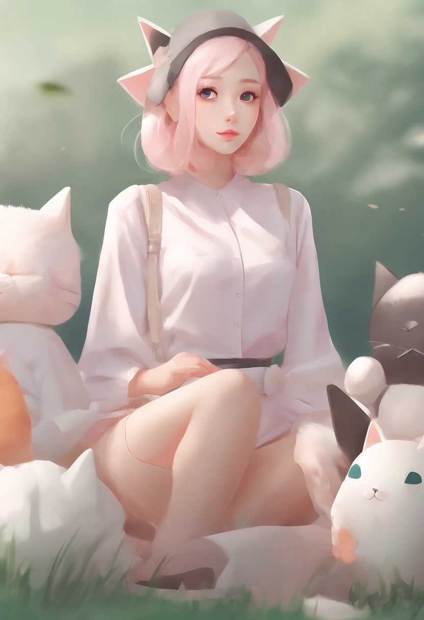 Anime girl with lots of stuffed animals and cats, cute detailed digital art, Poe Ryan Yee, Beautiful Art Style, Adorable Digital Painting, beautiful digital art, Cute detailed illustration, digital anime illustration, 3D rendering of official art, Official art of high detail, Official illustration of the character, anime stylized, kawaii hq render, pokemon art style, cute illustration, detailed fan art