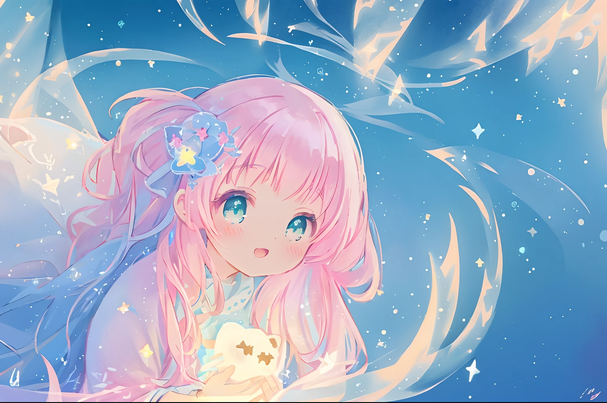 anime, princess flowing gown, glowing ethereal hair, anime girl with cosmic hair, beautiful young wind spirit, beautiful anime art style, beautiful digital illustration, inspired by Glen Keane, inspired by Lois van Baarle, disney art style, glowing aura around her, jen bartel, glowing lights, (masterpiece, best quality), sharp focus, 8k resolution, intricate detail, highly detailed, swirling lines of light, magical lights, whimsical, magical, fantasia background, pastel colors, beautiful girl, ((golden ratio face)), perfection, beautiful face, sparkling detailed eyes
