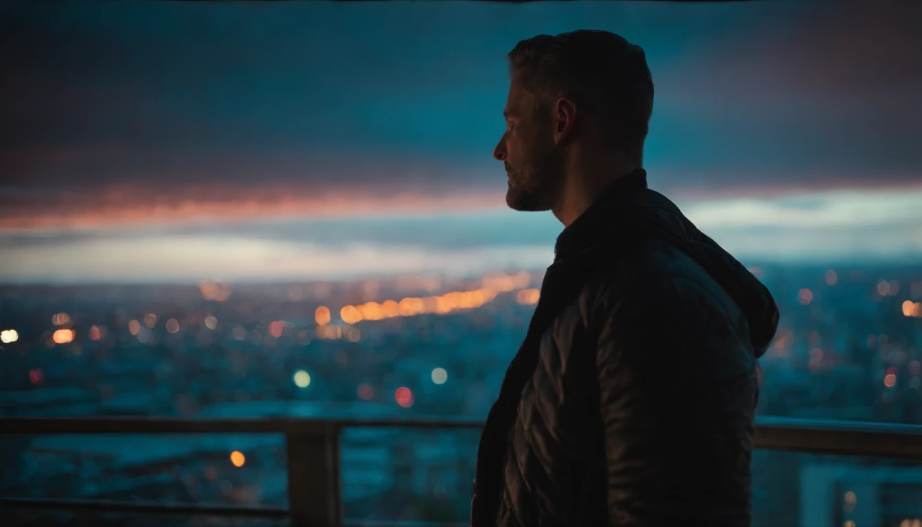 Sunset over a city, synthwave --ar 3:2