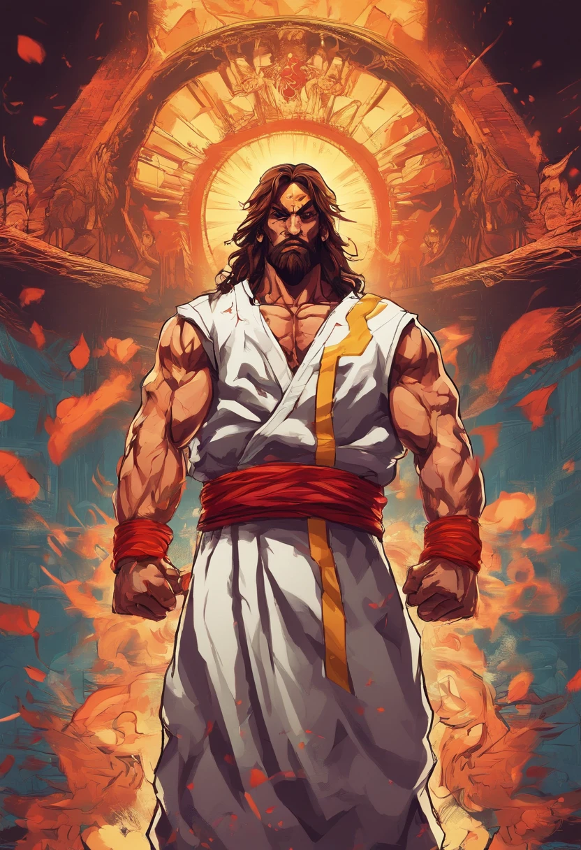 Jesus Christ as a street fighter, fighting game, character