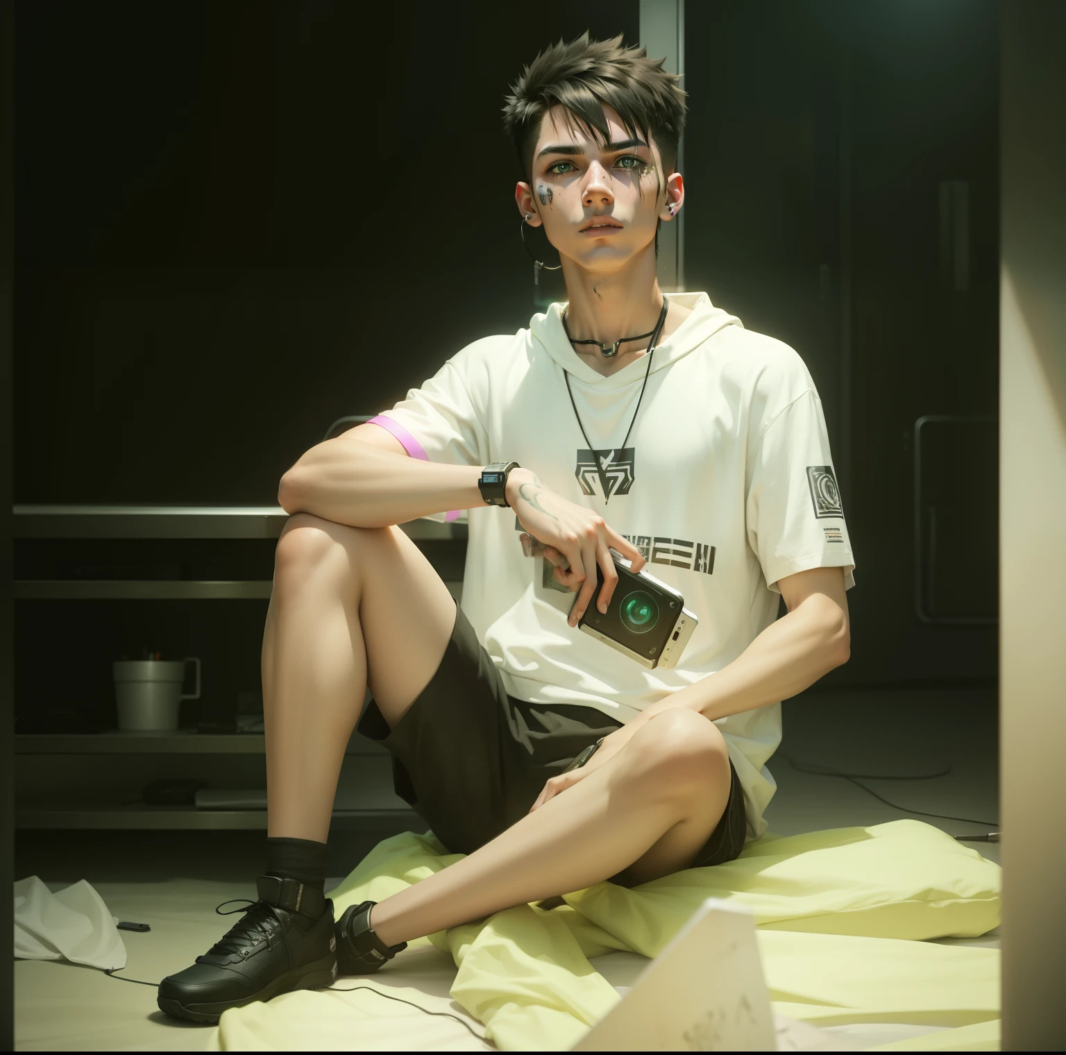 Cyberpunk look,realistic,male,full hd,age16