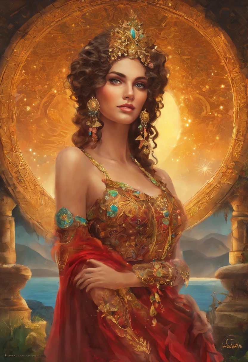 An 8K high-definition portrait of a beautiful gypsy woman, princesa persa, Deusa afrodite, uma deusa de beleza fenomenal, a mais bela das mulheres, mulher iraniana de estrema beleza,((tiro de todo o corpo)),(( com longos cabelos cacheados)), ((vestido longo vermelho e preto e detalhes em dourado )), mulher com magia cigana, ((uma bela cigana de cabelos cacheados, libidinosa)), In the background a beautiful landscape of Seville in Spain with full moon and sky with Milky Way, era vitoriana, uma Rainha bela e jovem, filmic grain, Ilford HP5, 80mmDeusa do Mar, Deusa do Oceano, Luthien, arte de deusa, Deusa da mitologia grega, Deusa da Lua, Deusa do amor e da paz, deusa bonito, Mitologia do Deusa da Terra, Um retrato impressionante de um deusa, Frank Kelly Freas, Estilo Karol Bak, ((beautiful face)), Ultra Definition, melhor qualidade, 32k ultra | | | | | | | | | | | | | | | | | | | | | | | | | | | | | | | | | | | | | | | | | | | | | | | | | | | | | | | | | | | | | | | | | | | | | | | | | | | | | | | | | | | | | |, Ultra HD | | | | | | | | | | | | | | | | | | | | | | | | | | | | | | | | | | | | | | | | | | | | | | | | | | | | | | | | | | | | | | | | | | | | | | | | | | | | | | | | | | | | | | | | | | | | | | | | | | | | | | | | | | | | |