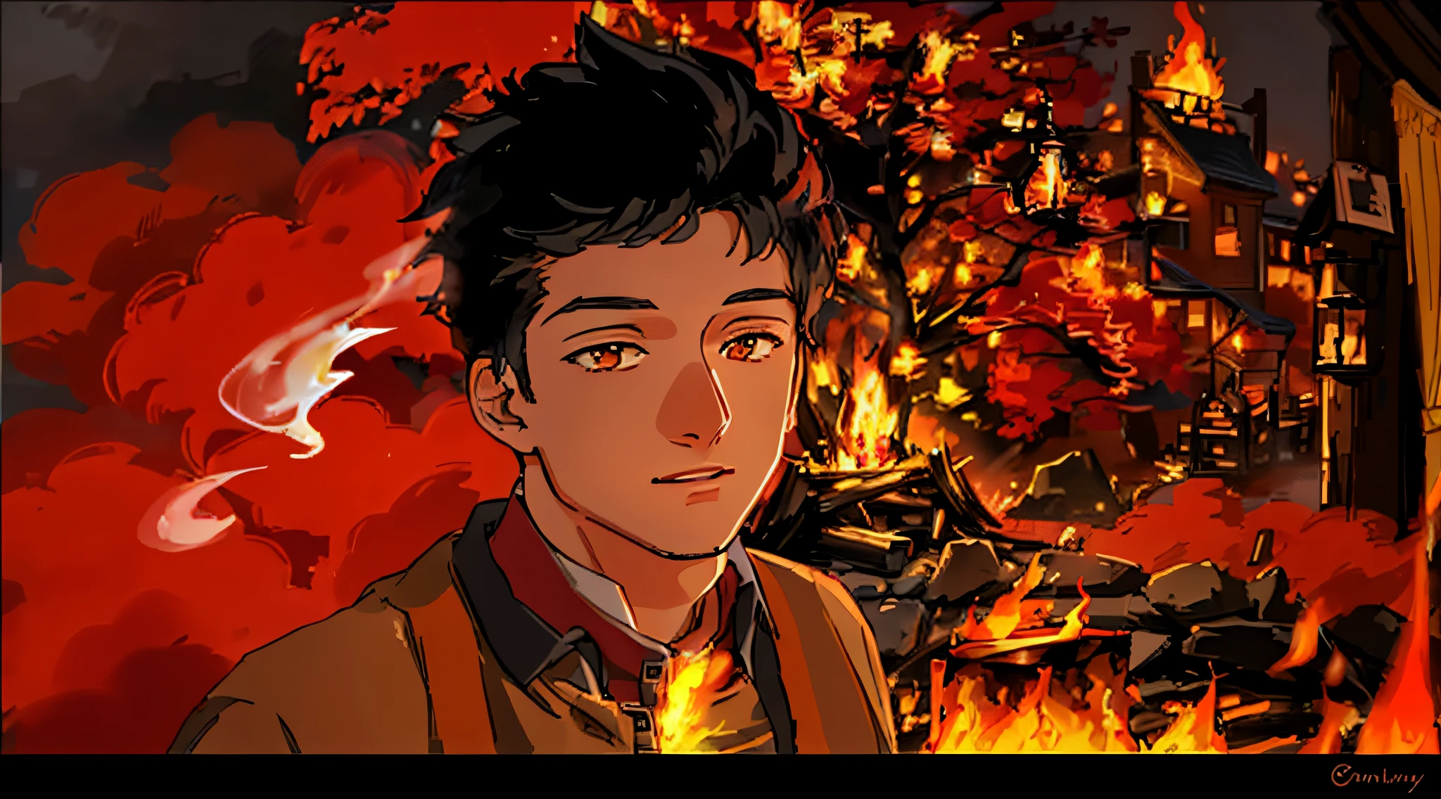 (a roaring fire:1.1),vibrant flames,dancing embers,fiery glow,crackling logs,smoke rising,soft flickering light,cozy warmth,beautifully burning firewood,mesmerizing blaze,embers floating in the air,safety first,fire's beautiful destruction,tranquility.