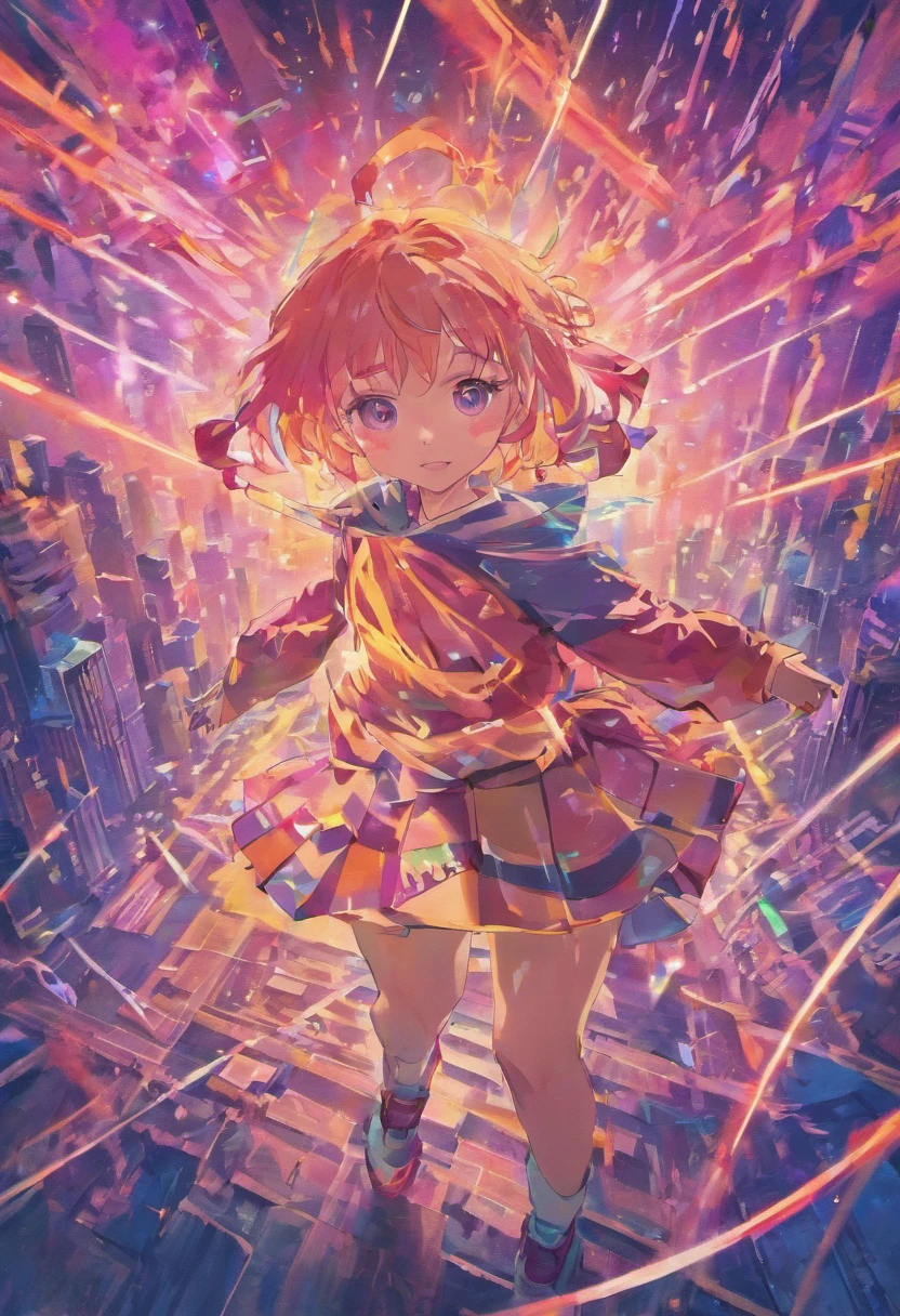 Glitchcore book pages, colorful illustrations