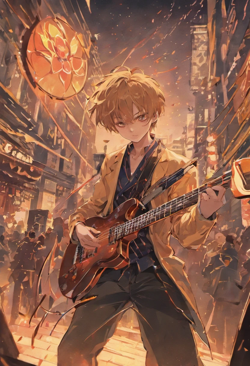 Homem tocando violao.