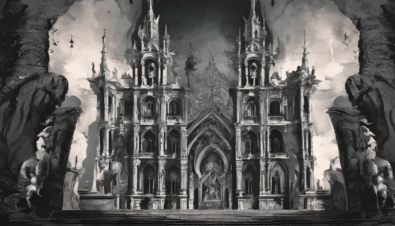 Batalha de Luz e Trevas. In this dynamic art, Jesus Cristo, in its iconic appearance, confronta com a imagem do Diabo emergindo das profundezas das trevas. The contrast between their appearances is striking: Jesus em seu manto branco, emanando luz pura, e o Diabo em um manto preto encapuzado, with sharp horns sticking out of his head. The scene is full of tension and energy as their gazes close, simbolizando a eterna luta entre o bem e o mal.
