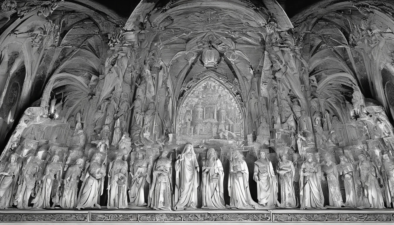 Batalha de Luz e Trevas. In this dynamic art, Jesus Cristo, in its iconic appearance, confronta com a imagem do Diabo emergindo das profundezas das trevas. The contrast between their appearances is striking: Jesus em seu manto branco, emanando luz pura, e o Diabo em um manto preto encapuzado, with sharp horns sticking out of his head. The scene is full of tension and energy as their gazes close, simbolizando a eterna luta entre o bem e o mal.