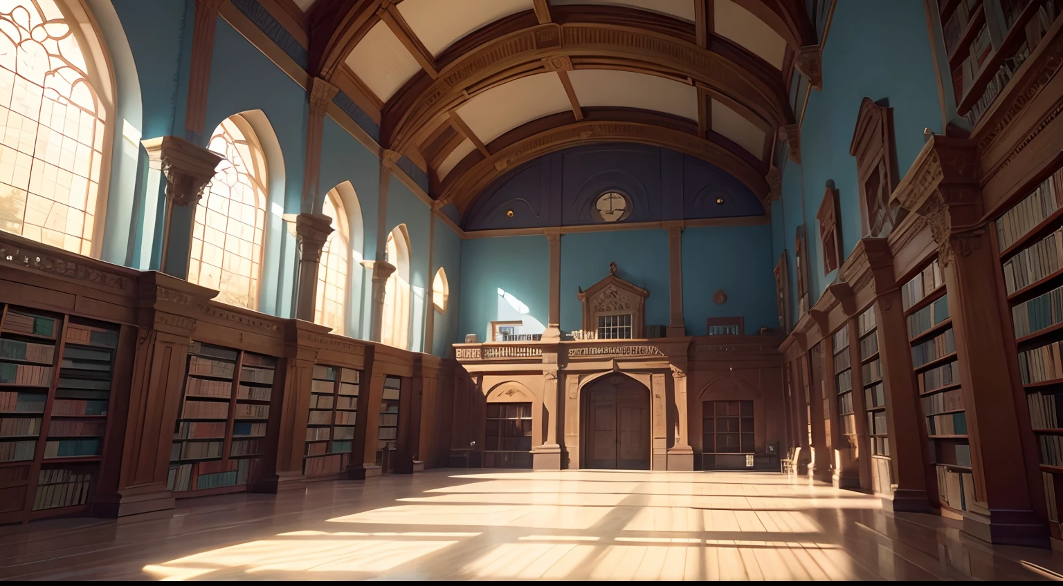 a vast magical library within the school, where books come to life and guide students on incredible adventures through literature.