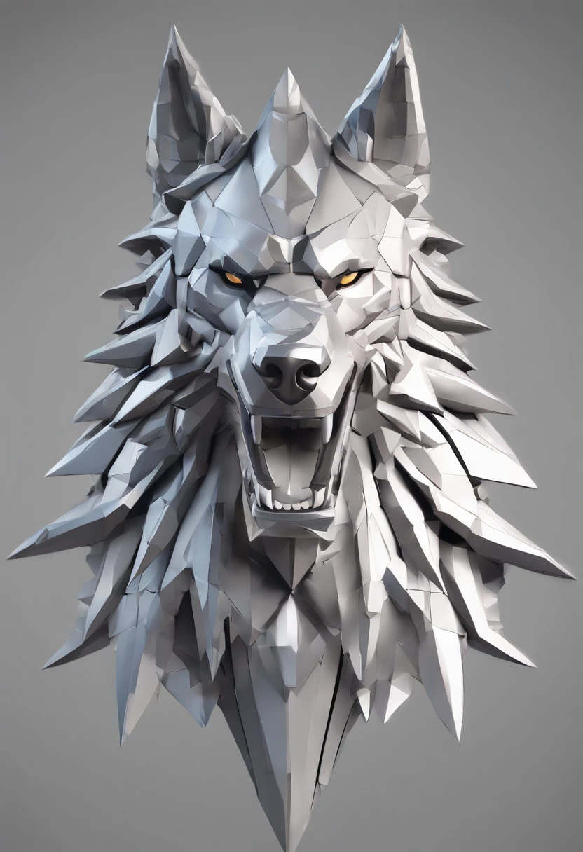 Metal wolf head close-up game medallion with crown,Primer plano de la cabeza del lobo,Estilo de arte Hearthstone, Arte de estilo Hearthstone, Arte conceptual de Hearthstone, Arte conceptual del juego Riot, Estilo de League of Legends, Iconic Character Splash Art, Corona de League of Legends,Insignia del juego,Plumas de metal circundantes,Oro Verde,Renderizado C4D,Menos detalles,menos detalles,Enorme cabeza de lobo de metal en el medio,La cabeza tiene hermosas piedras preciosas