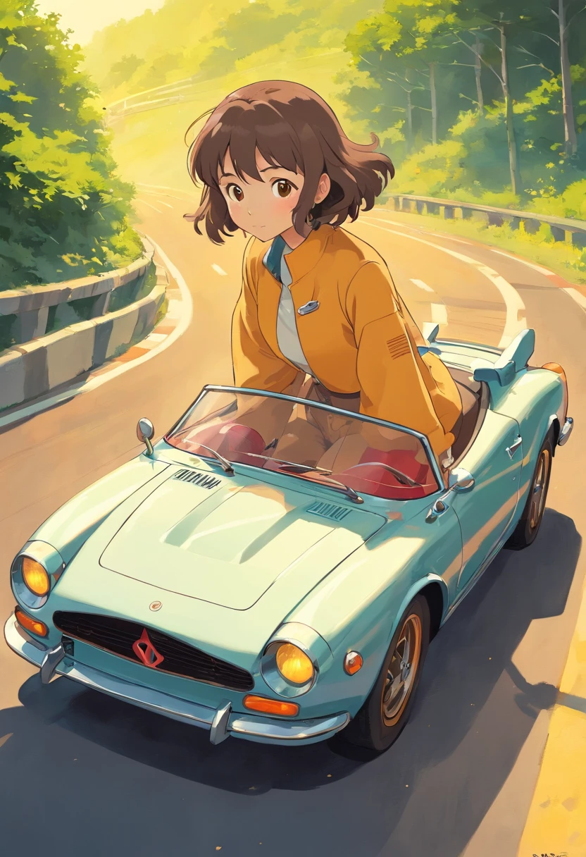 um gol g4 , cor amarelo, Motor V8, em uma pista de corrida, beautiful retro art, in digital illustration style, estilo de arte impressionante, stylized digital illustration, detailed digital illustration, arte de pintura digital dos desenhos animados, Arte estilo arte retro, VectorArt detalhado, Retro illustration, --AR 9:16