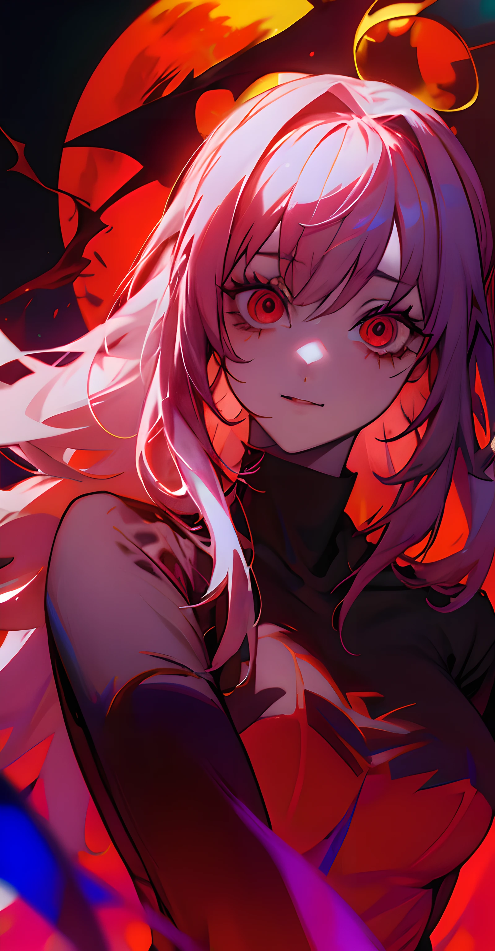 Chica de anime con cuernos y una corona en la cabeza, Gapmoe Yandere Grimdark, con ojos rojos brillantes, Chica de anime demonio, Chica de anime Gothic Maiden, con ojos rojos brillantes, Retrato Gapmoe Yandere Grimdark, Chica monstruo de anime, Mejor fondo de pantalla de Anime 4K Konachan, Derretido, chica vampiro, Arte Zerochan, El vampiro